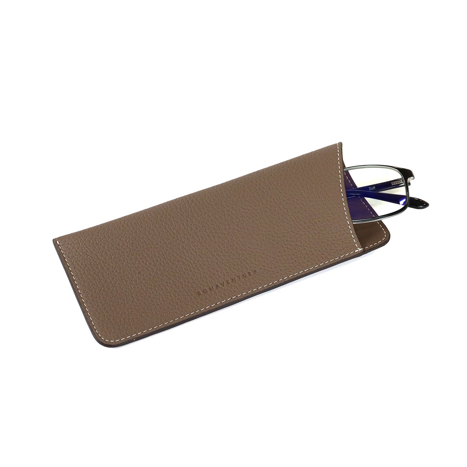 Eyeglass Case Shrink Leather (Etoupe)
