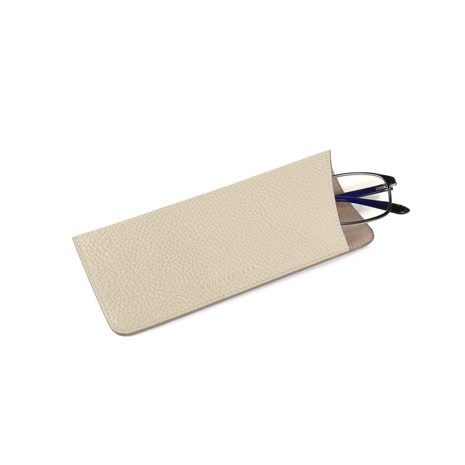 Eyeglass Case Shrink Leather (Ivory)