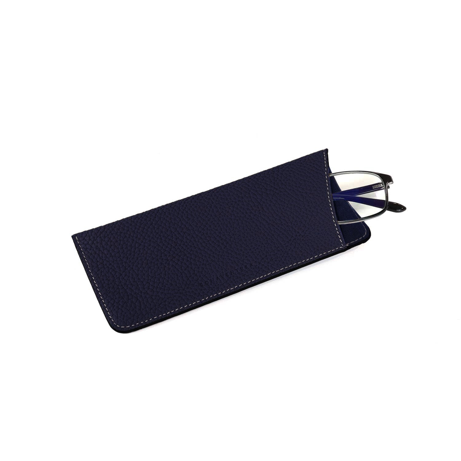 Eyeglass Case Shrink Leather (Navy)