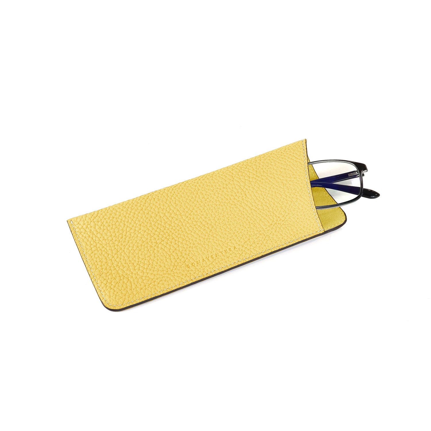 Eyeglass Case Shrink Leather (Yellow)