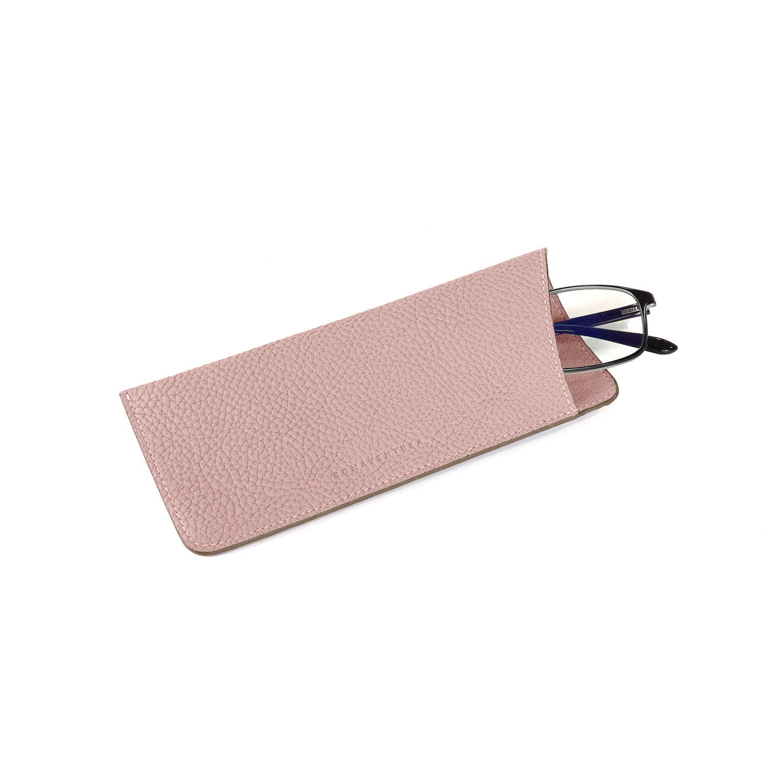 Eyeglass Case Shrink Leather (Sakura Pink (Etoupe edge paint))