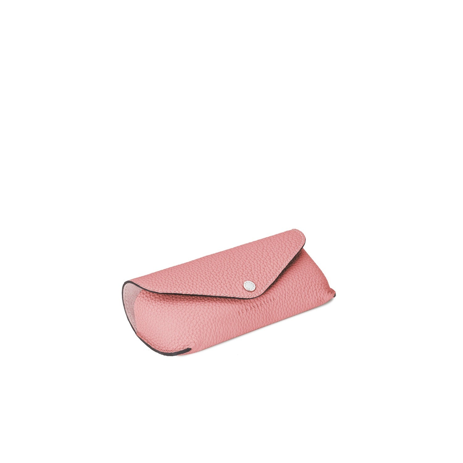 Flap Eyeglass Case Shrink Leather (Coral Pink)