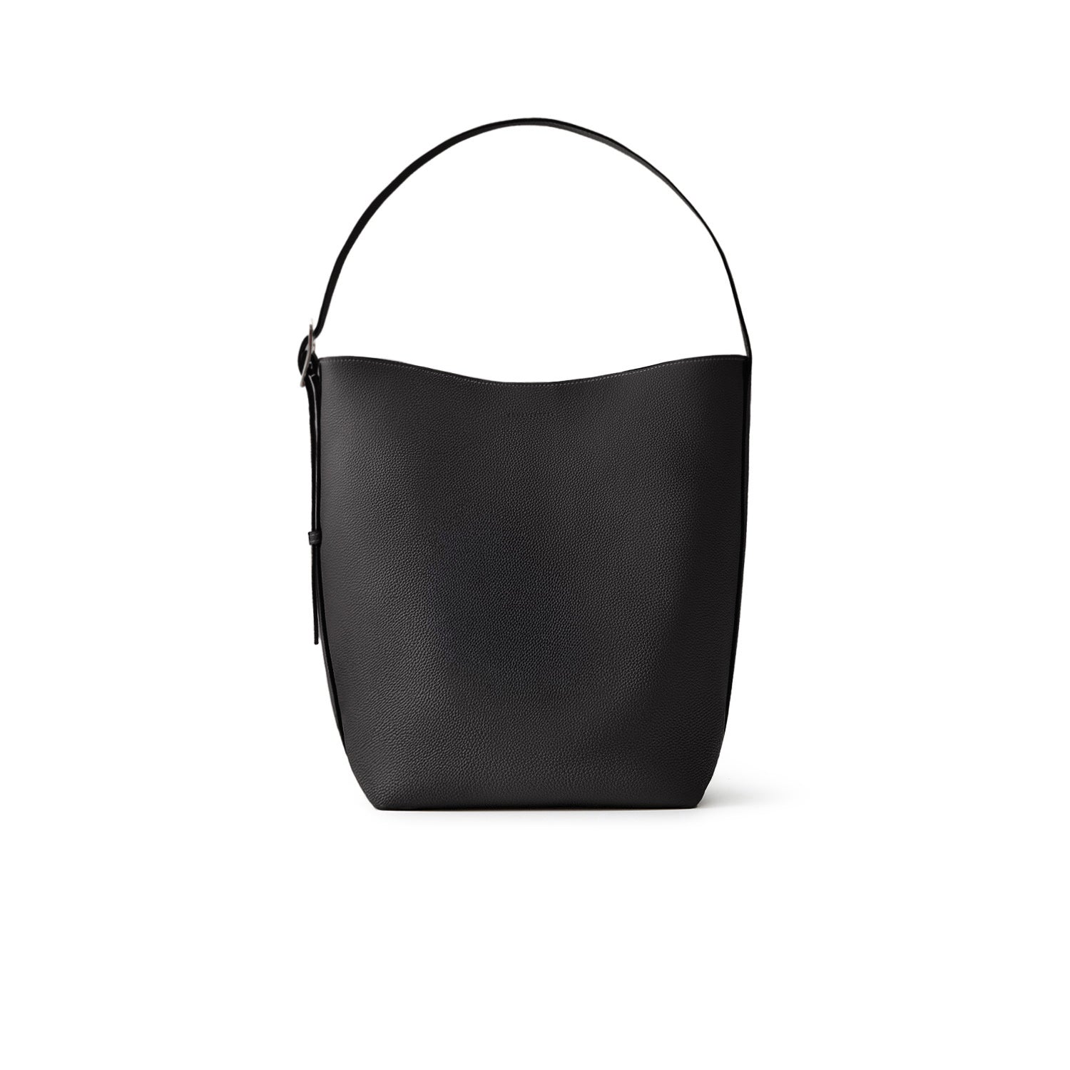 Mina Open Bucket Bag Shrink Leather (Black - Medium)