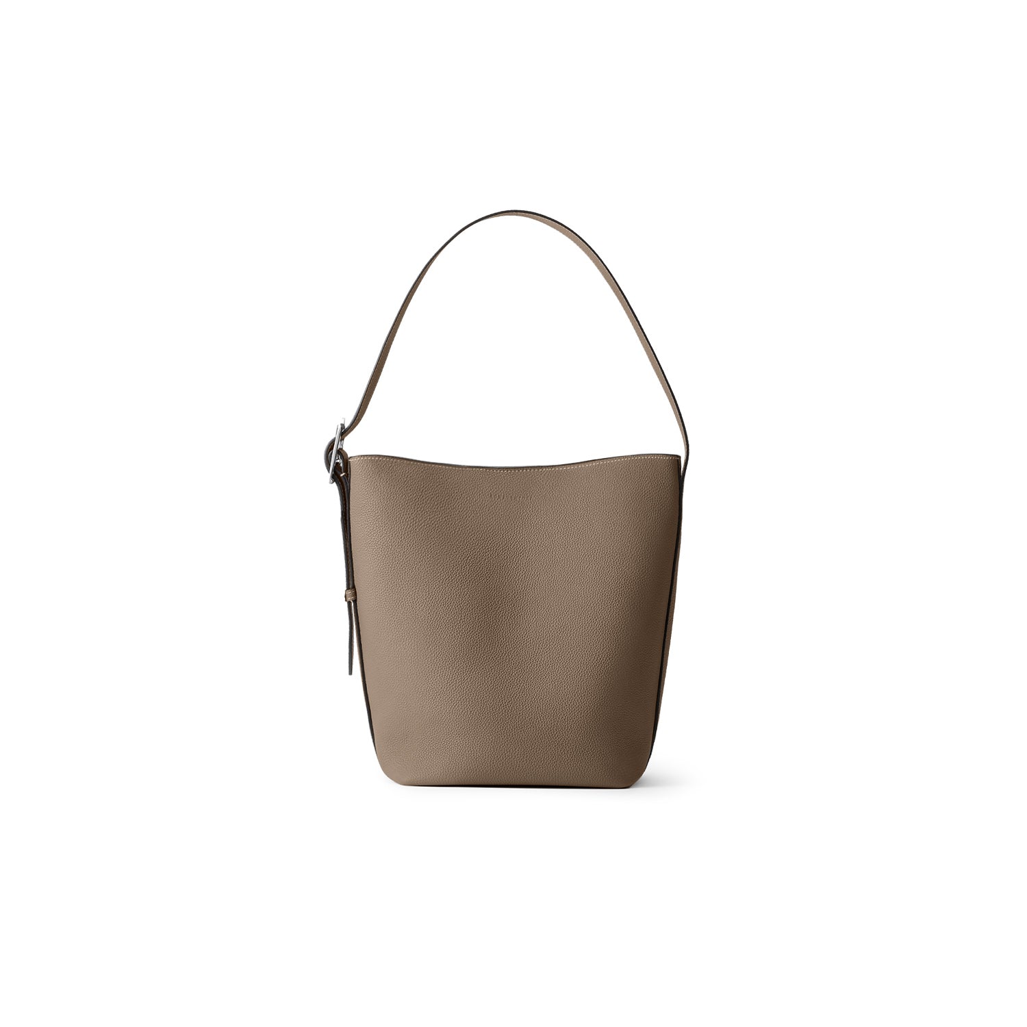 Mina Open Bucket Bag Shrink Leather (Etoupe - Small)