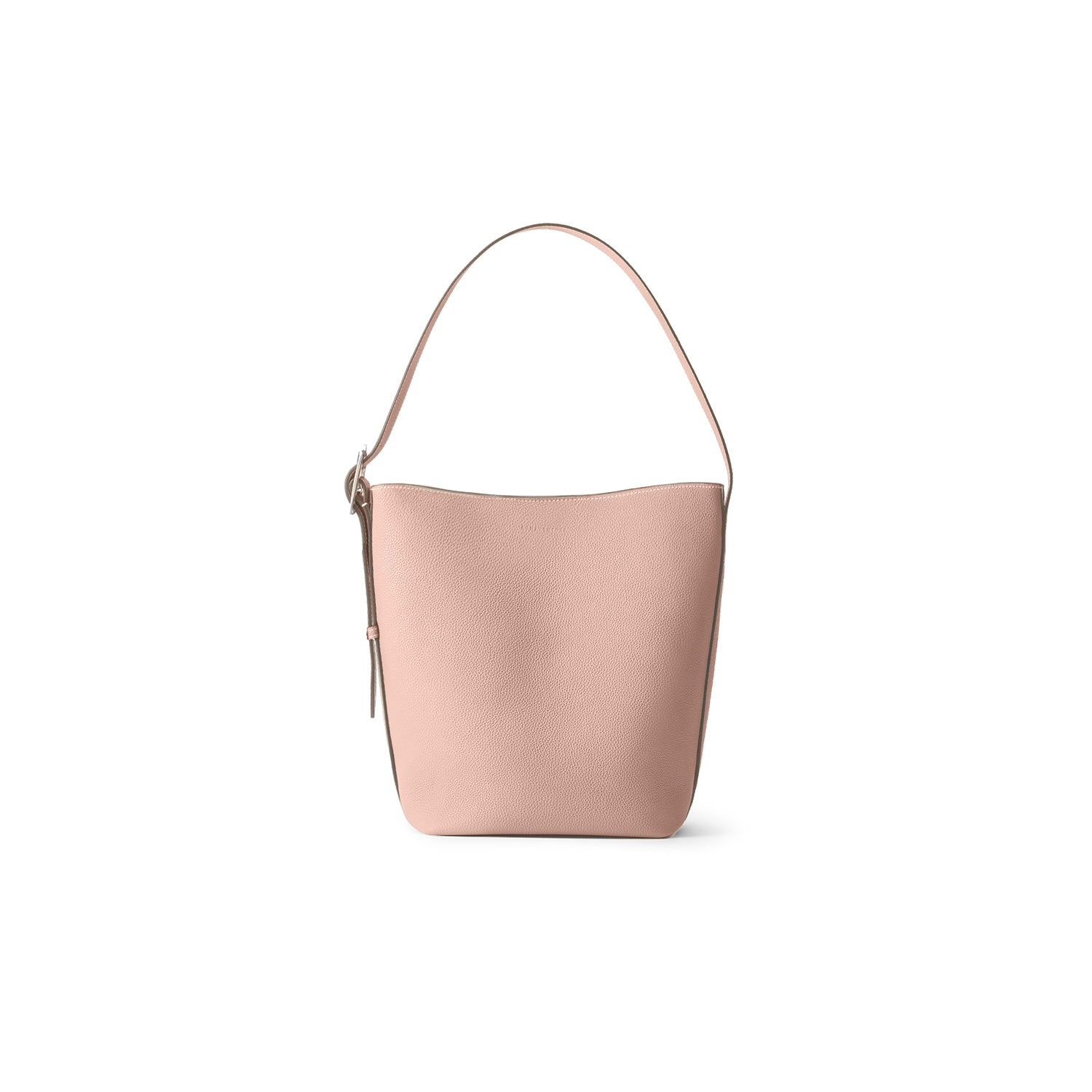 Mina Open Bucket Bag Shrink Leather (Almond Pink (Etoupe edge paint) - Small)