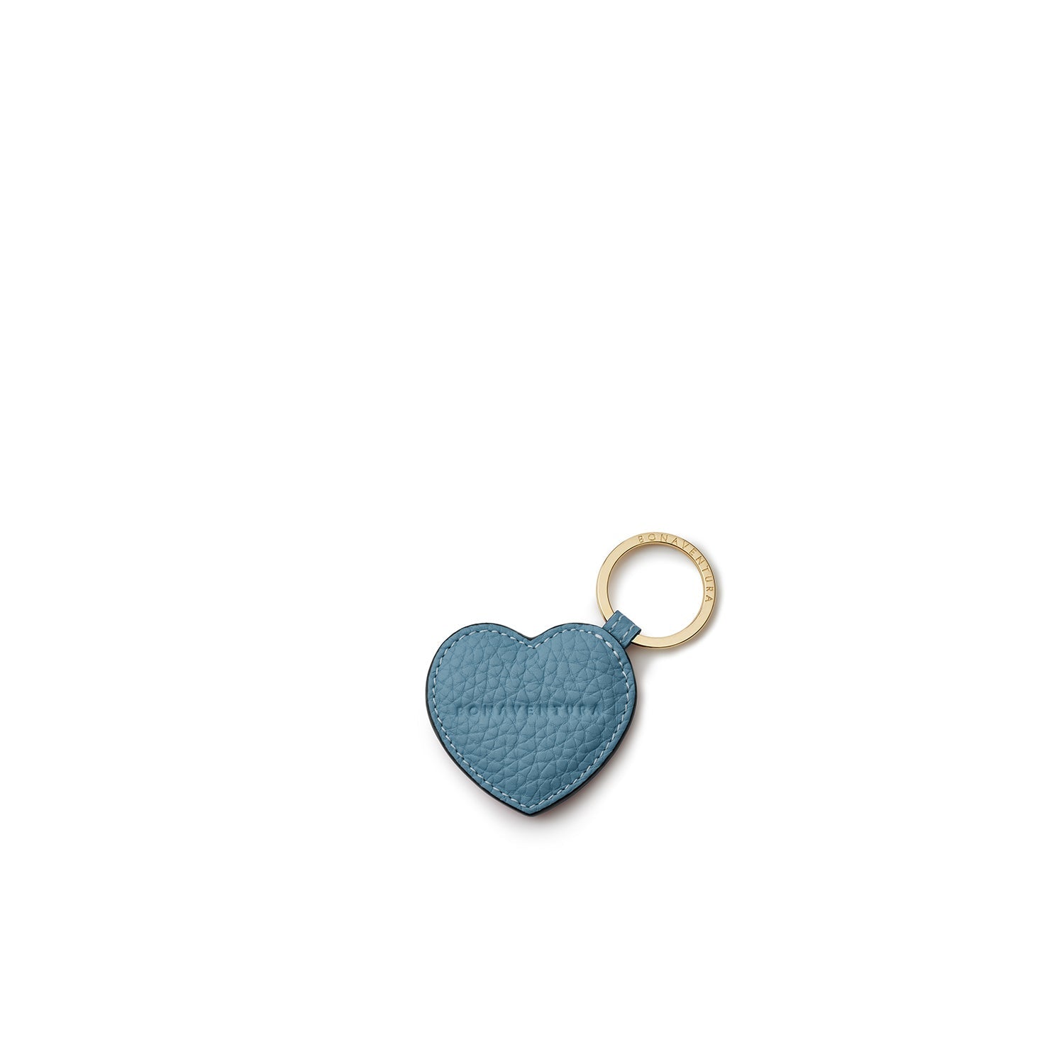 Heart Keychain Shrink Leather (Blue Cyan)