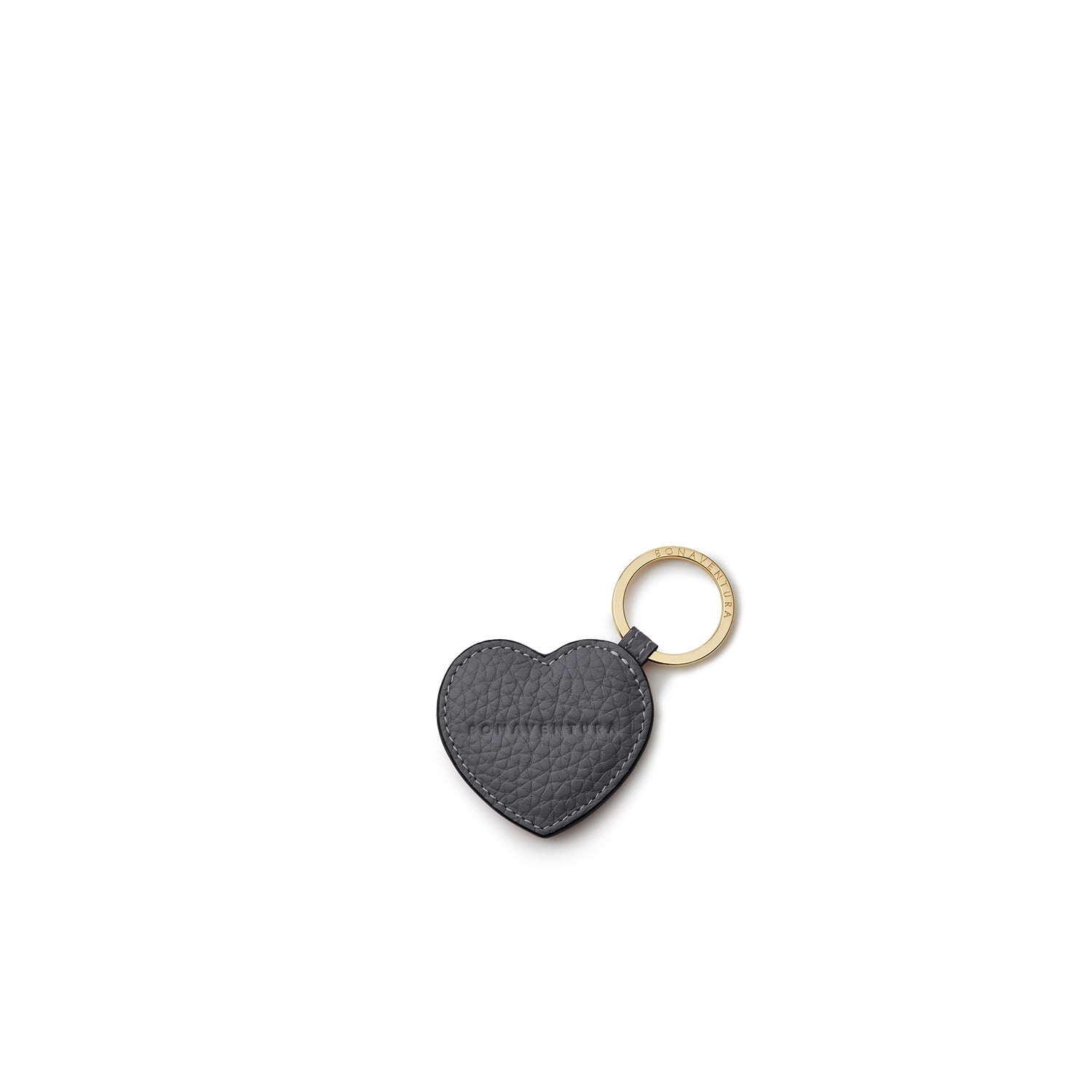 Heart Keychain Shrink Leather (Charcoal Gray)