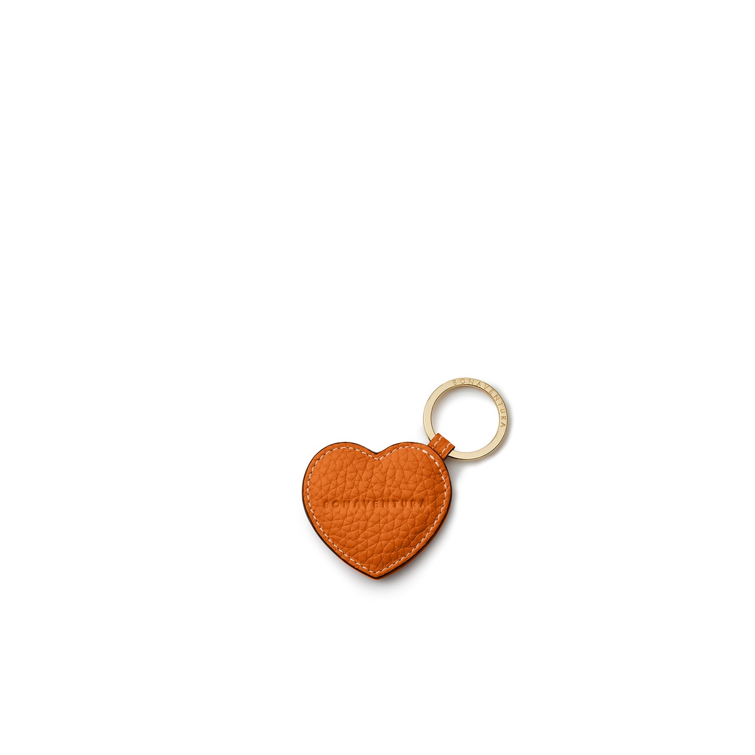 Heart Keychain Shrink Leather (Orange)