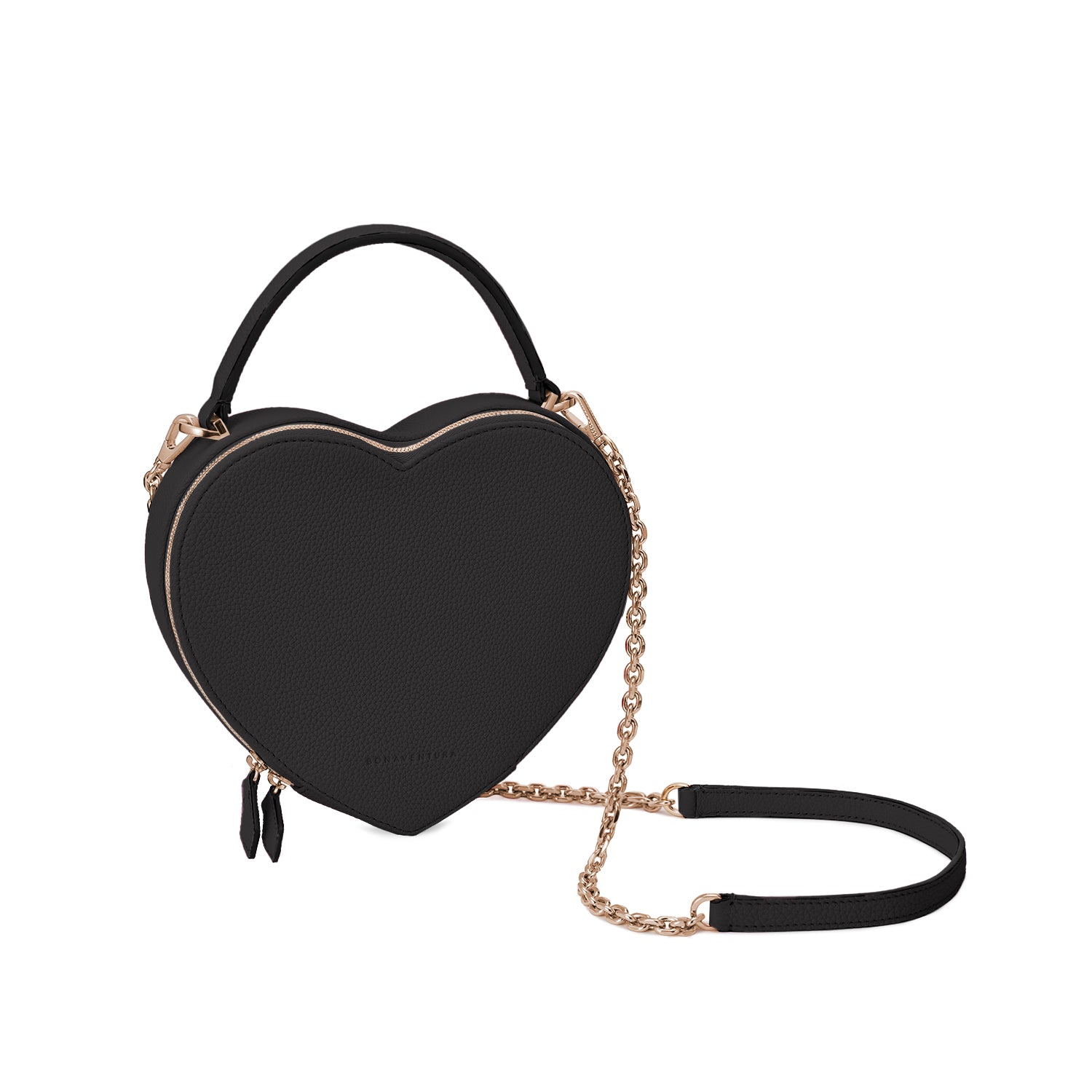Alia Heart Bag Shrink Leather (Black)