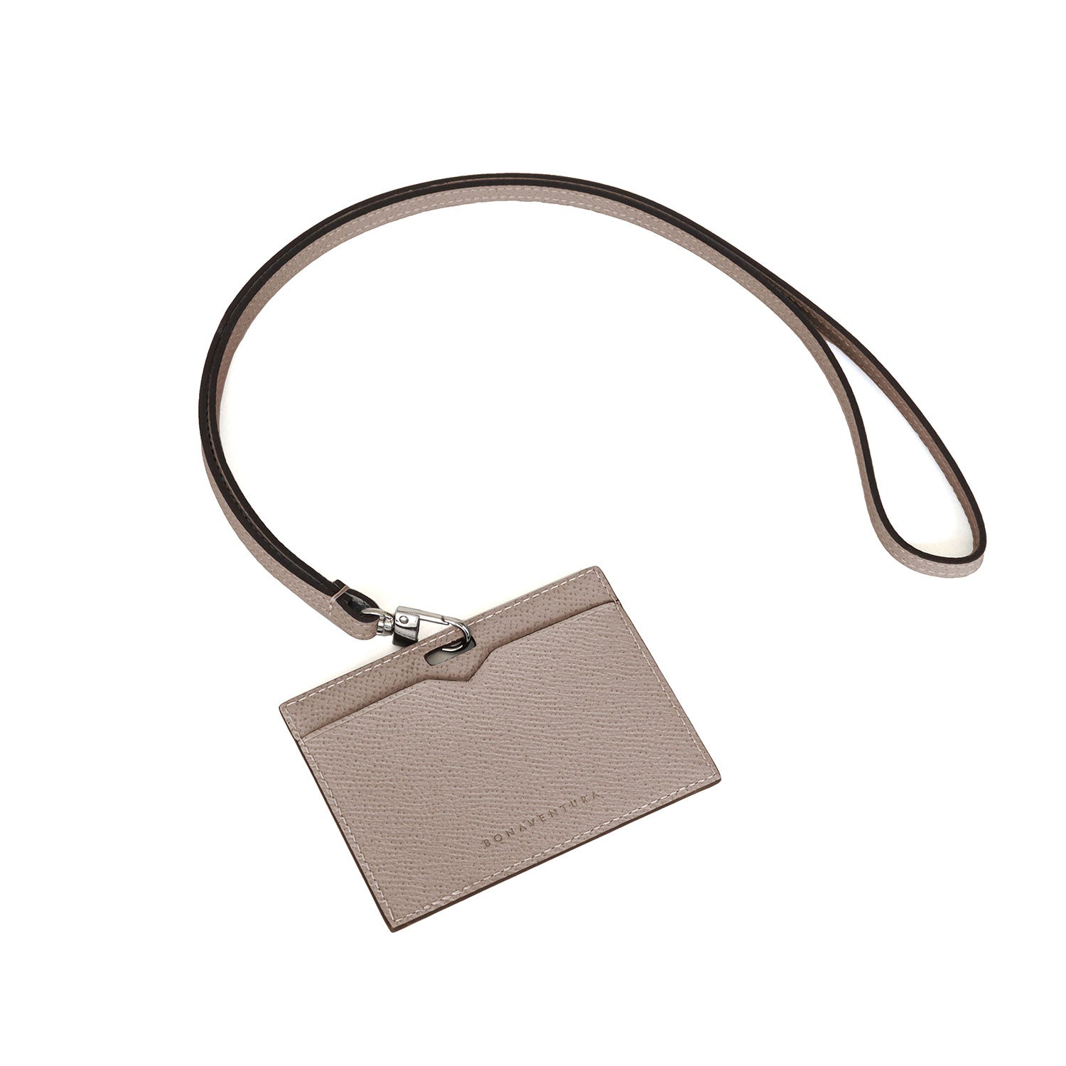 Horizontal ID Card Holder Nobile Leather (Greige)