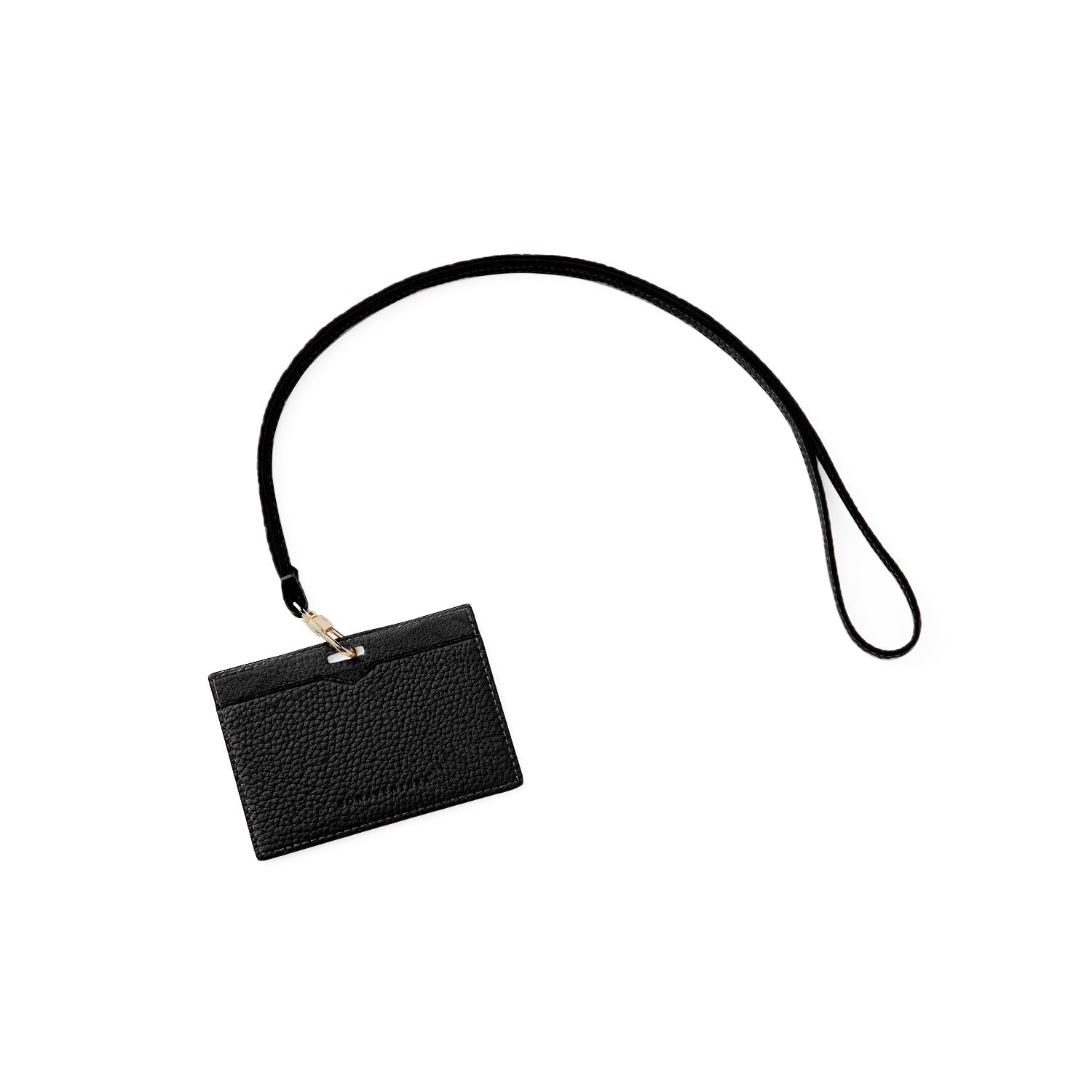 Horizontal ID Card Holder Shrink Leather (Black)