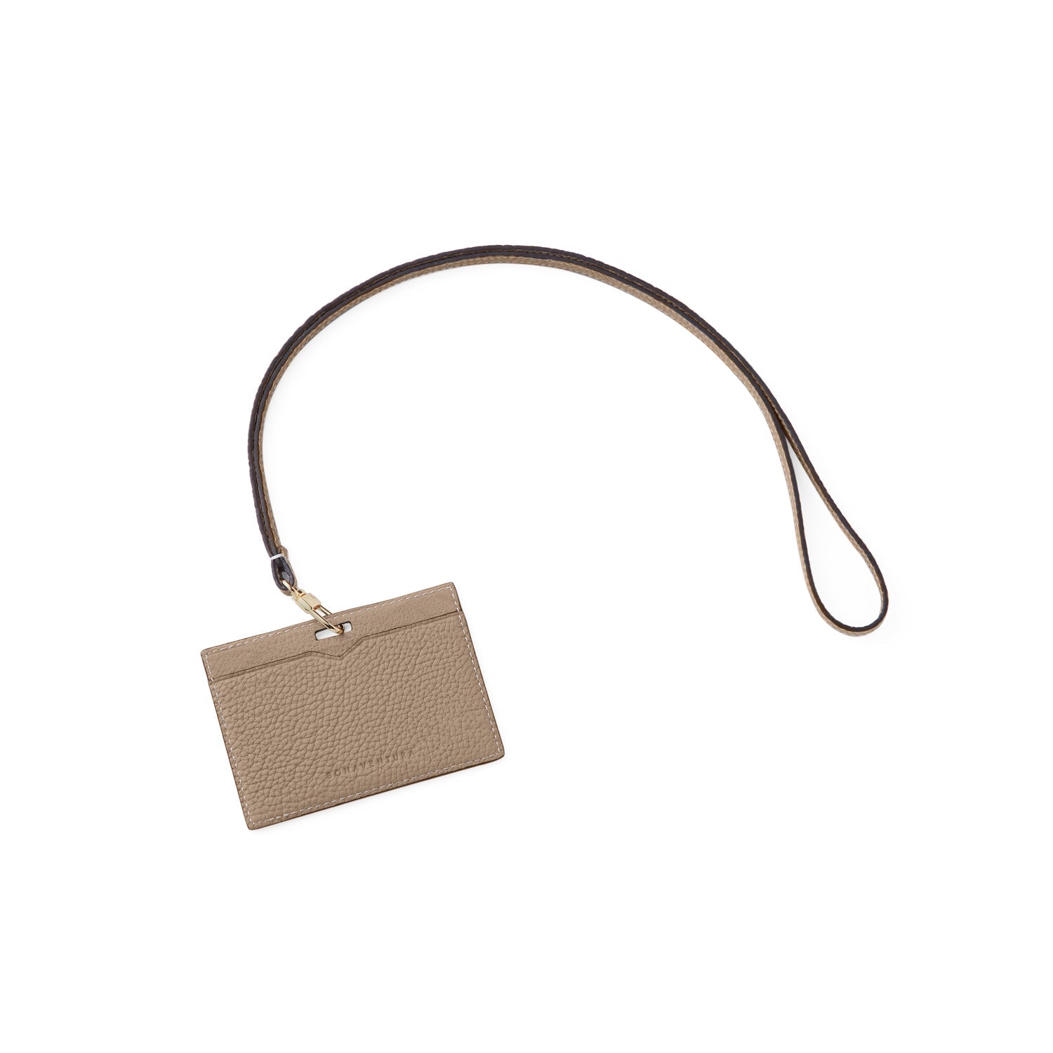 Horizontal ID Card Holder Bottalato Leather (Greige)