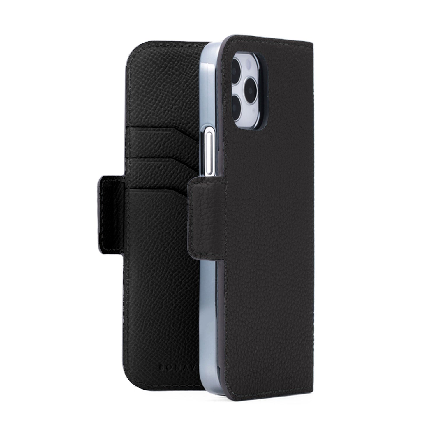 iPhone 12 / 12 Pro Stand Diary Case Shrink Leather (Black)