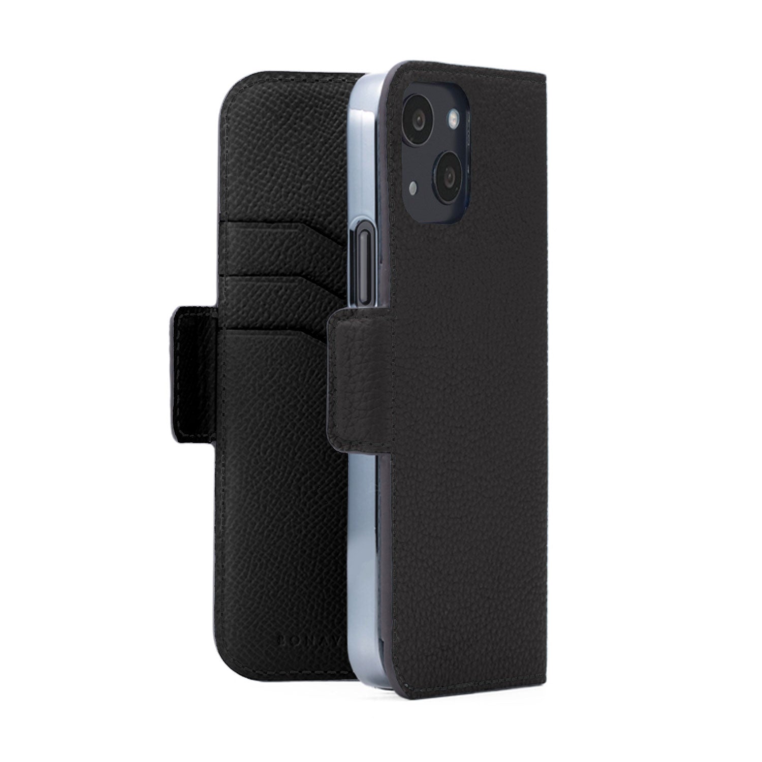 iPhone 13 Stand Diary Case Shrink Leather (Black)