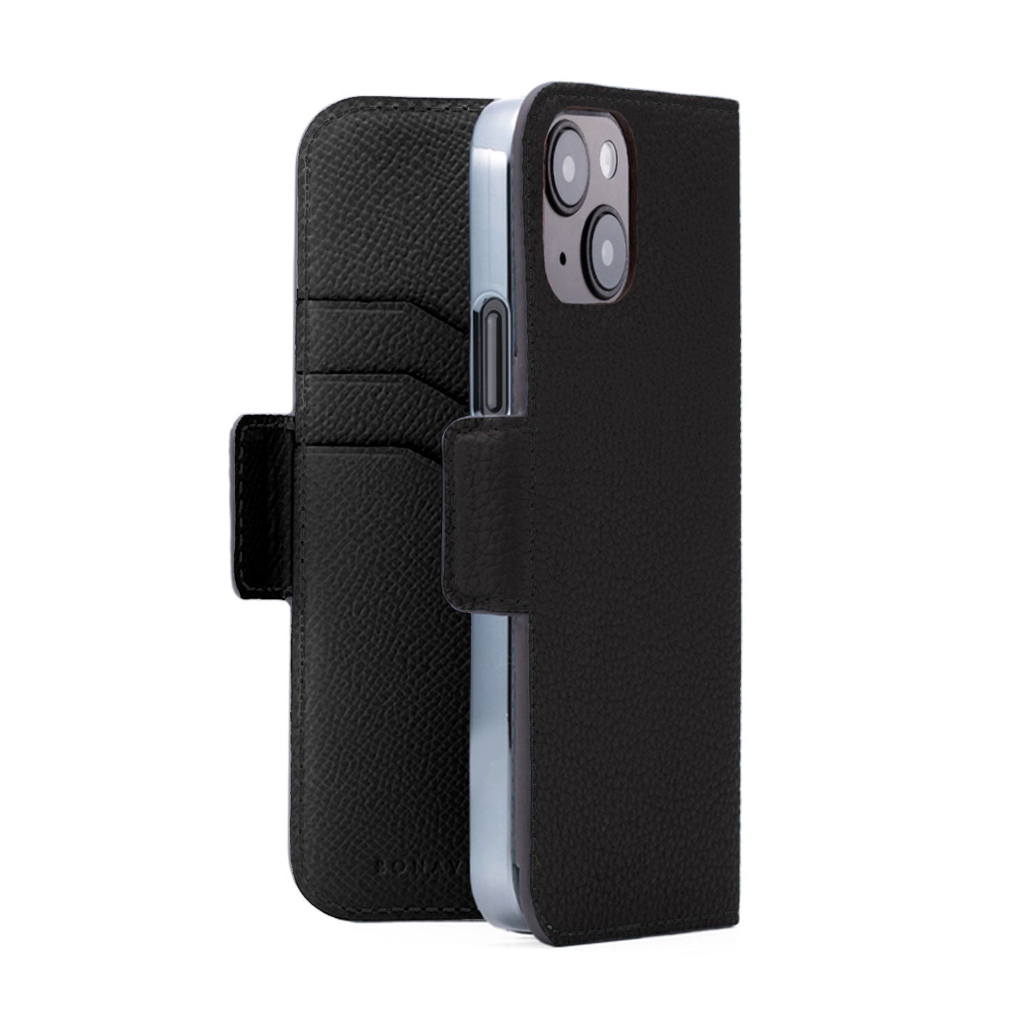 iPhone 14 Stand Diary Case Shrink Leather (Black)