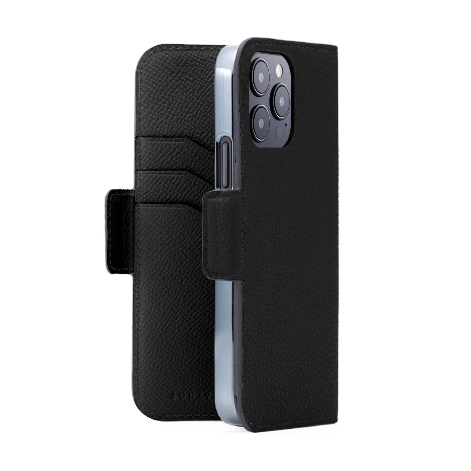 iPhone 15 Pro Stand Diary Case Shrink Leather (Black)