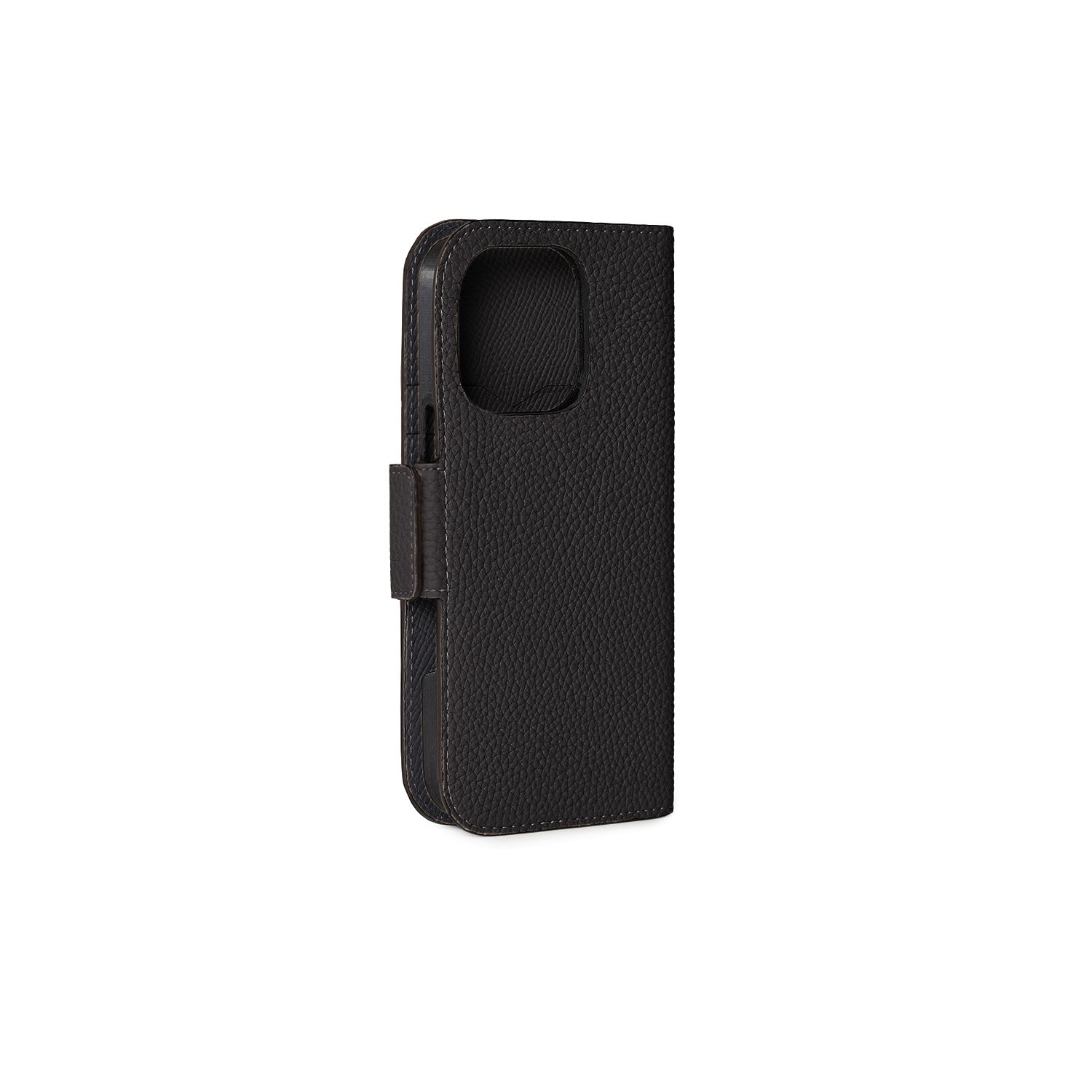 iPhone 16 Pro Stand Diary Case Shrink Leather (Black)
