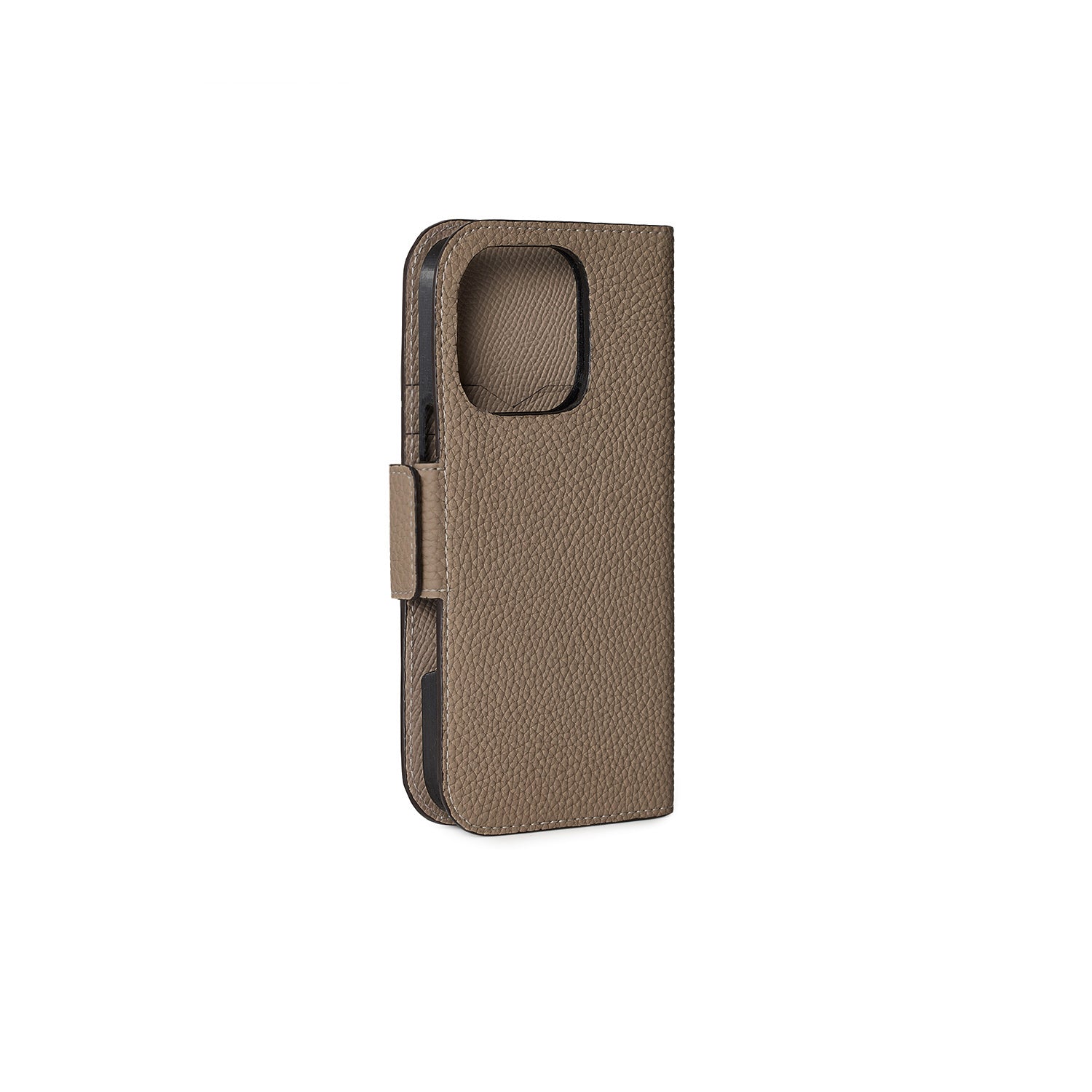 iPhone 16 Pro Stand Diary Case Shrink Leather (Etoupe)