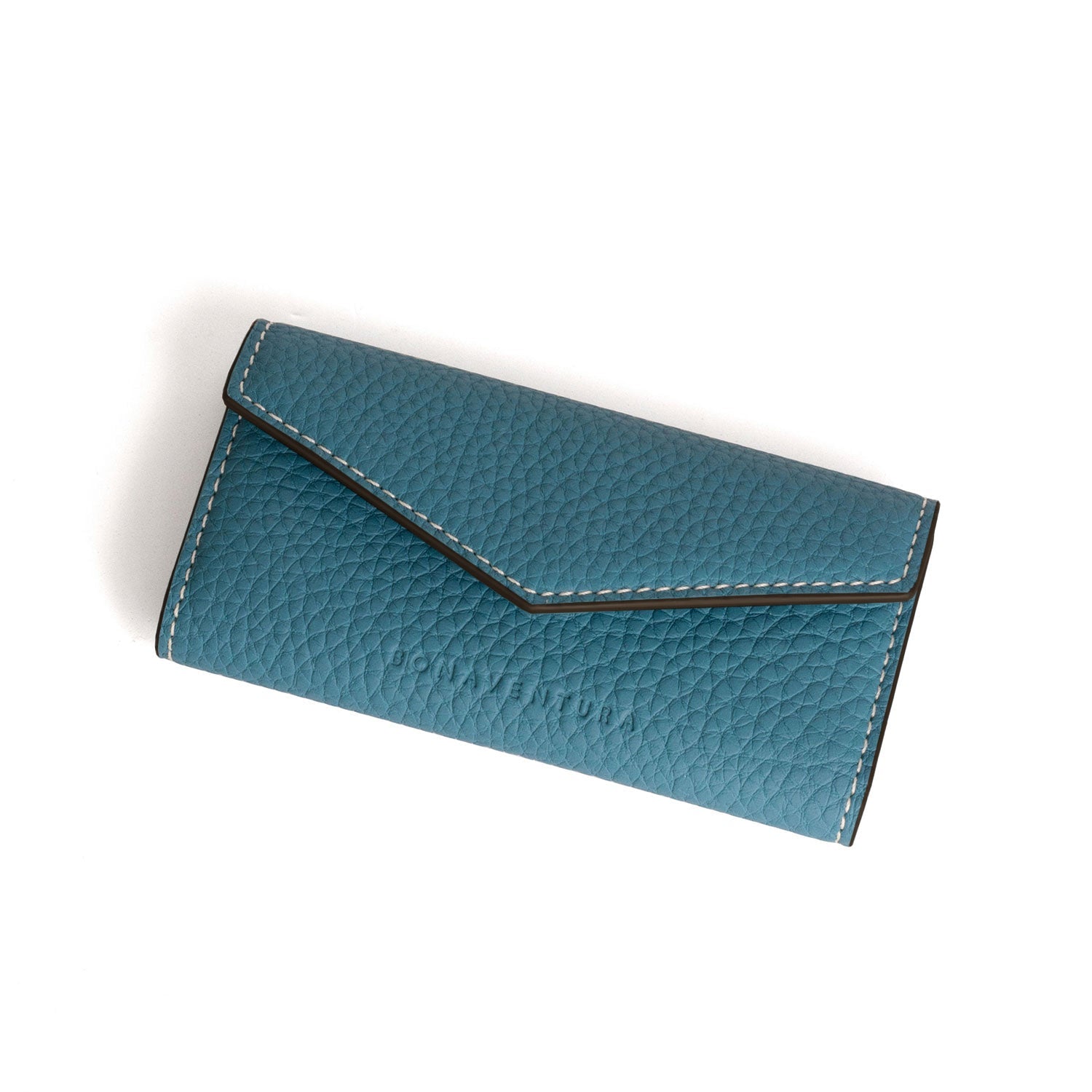 Slim Key Case Shrink Leather (Blue Cyan)
