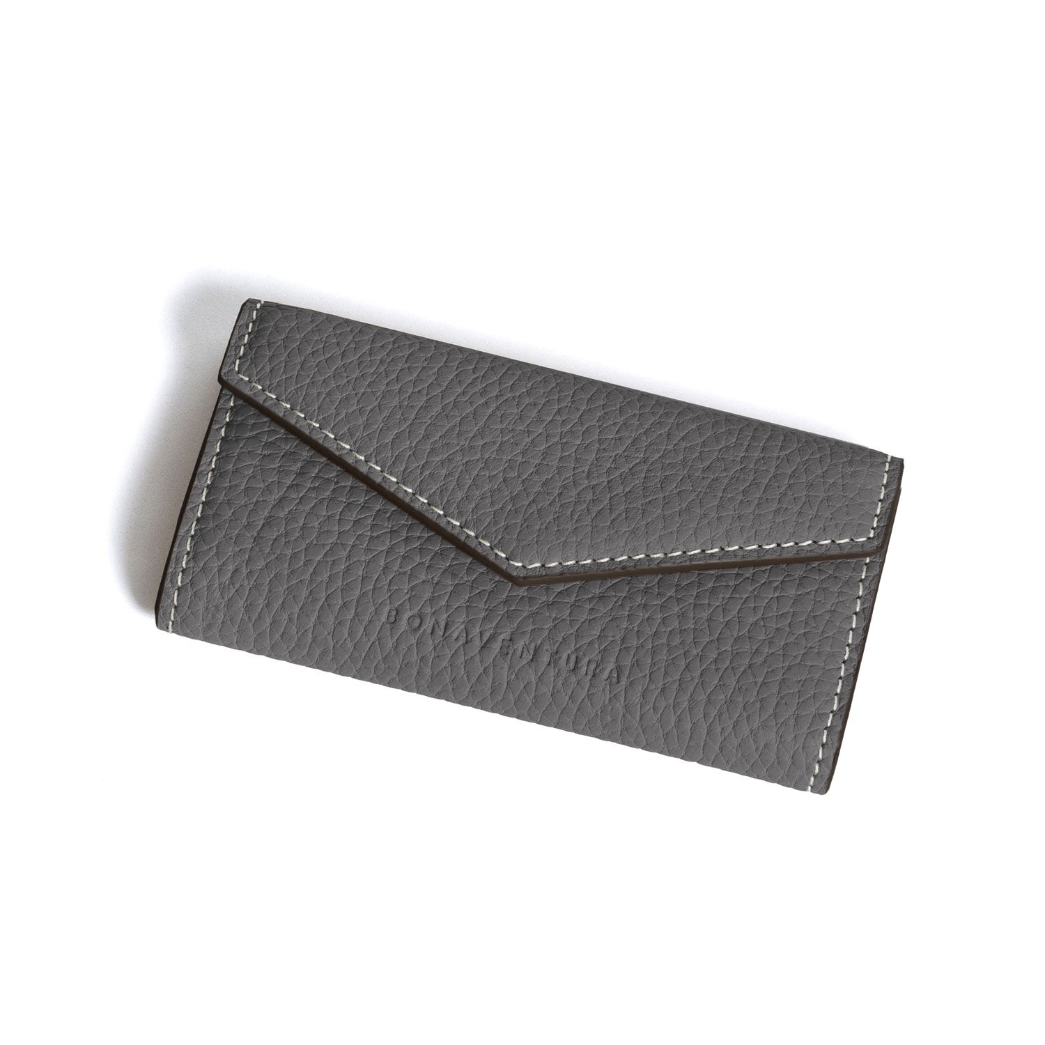 Slim Key Case Shrink Leather (Charcoal Gray × True Gray)