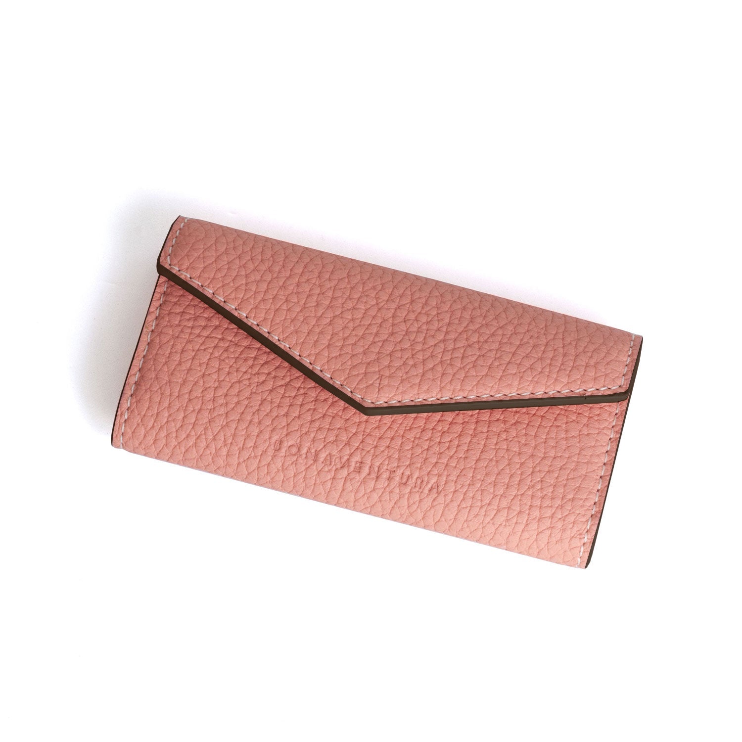 Slim Key Case Shrink Leather (Coral Pink)