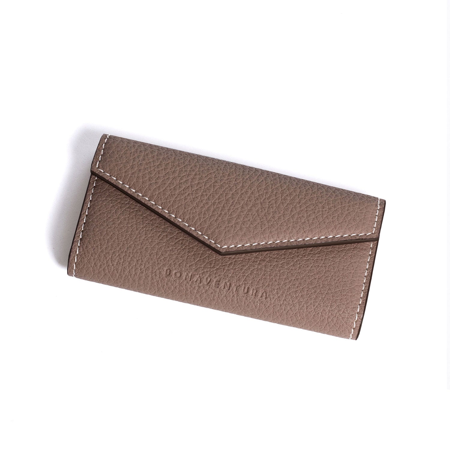 Slim Key Case Shrink Leather (Etoupe × Yellow)