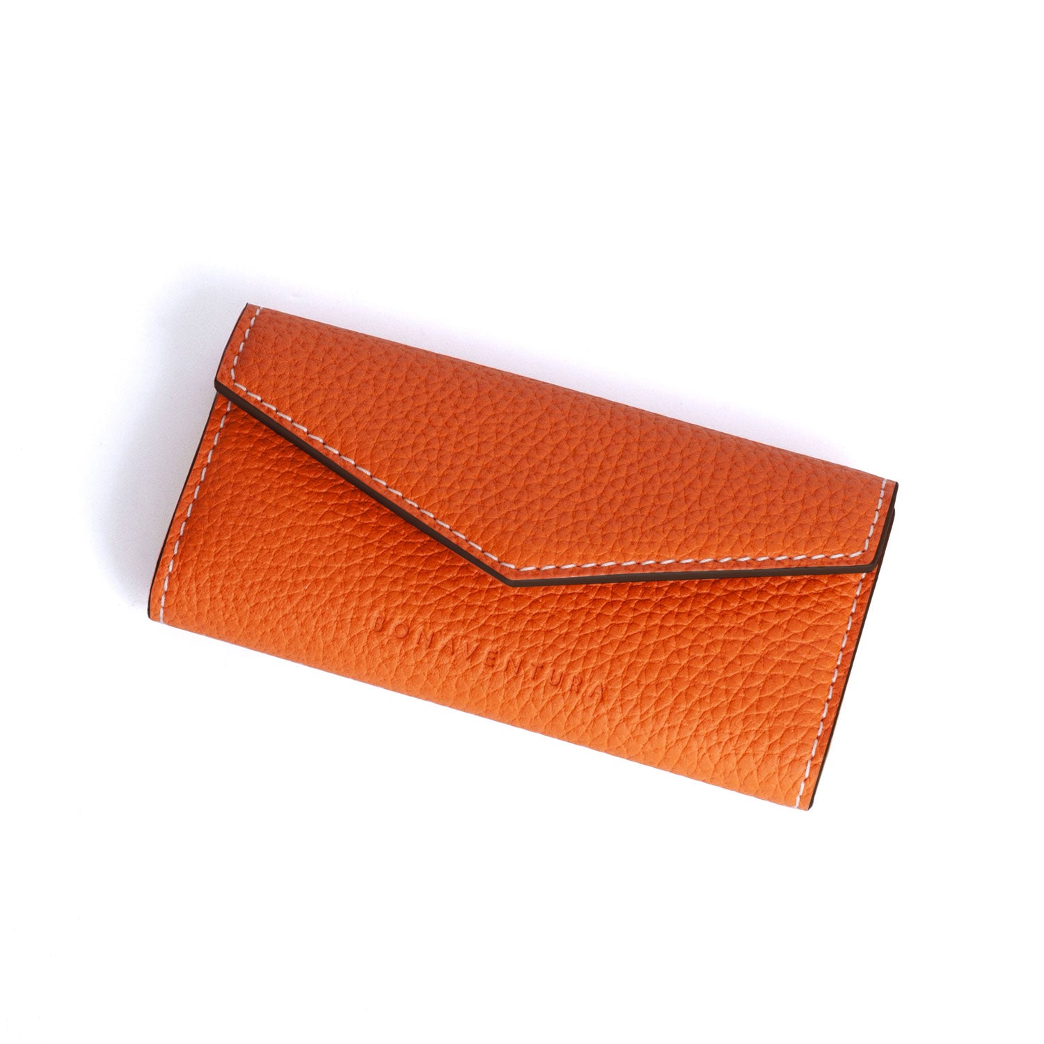 Slim Key Case Shrink Leather (Orange × Etoupe)