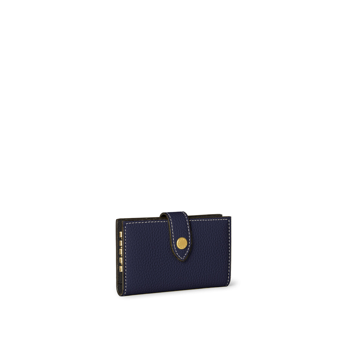 Belted Key Case Shrink Leather (Navy × Black)