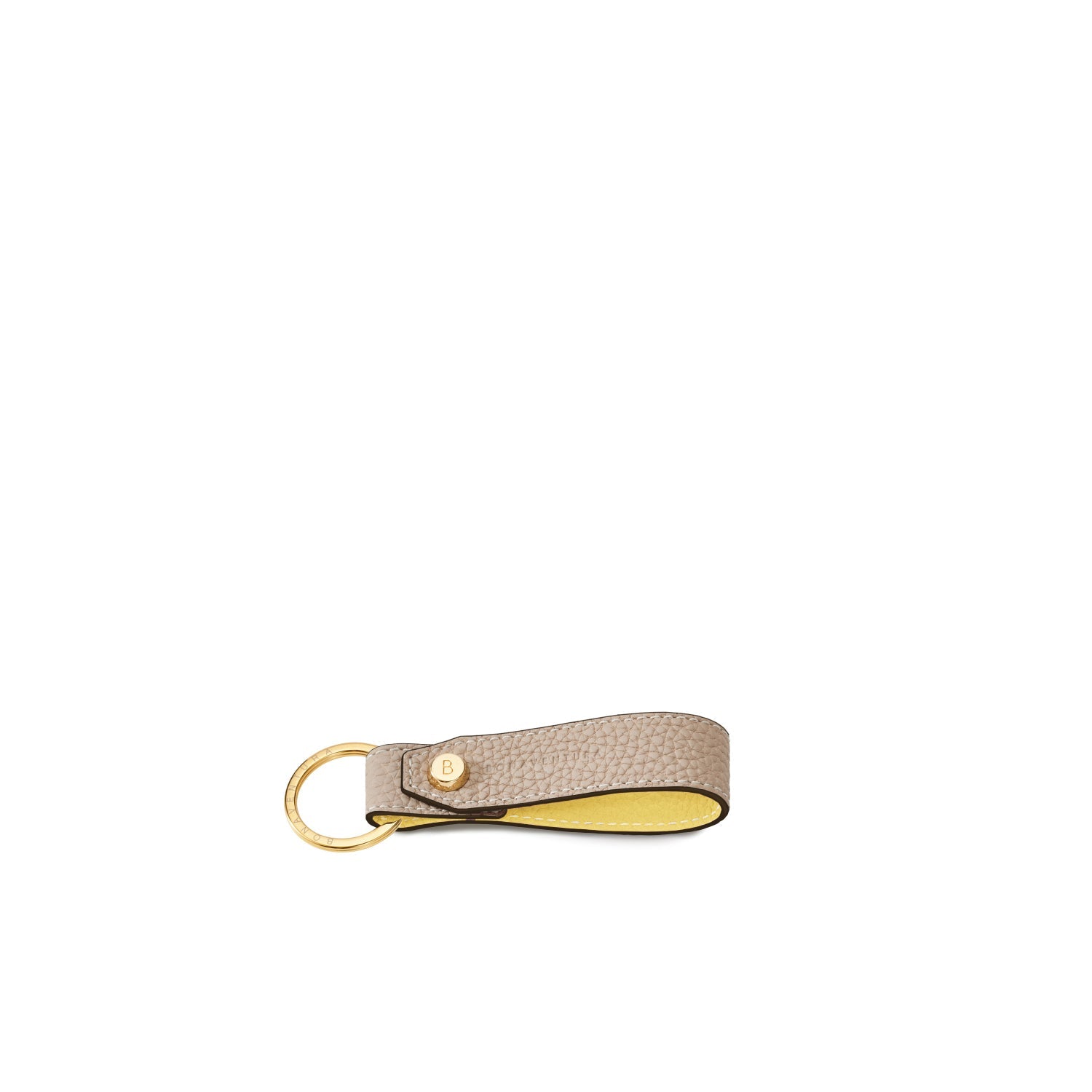 Key Holder Shrink Leather (Greige × Yellow)