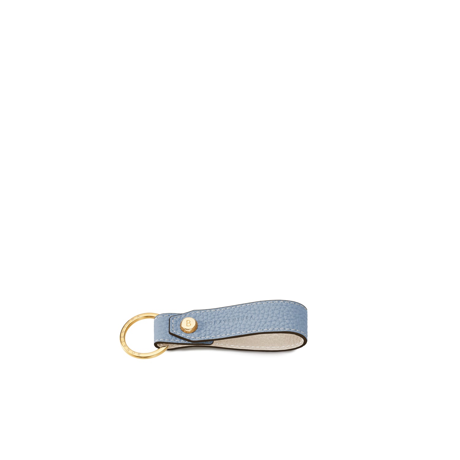 Key Holder Shrink Leather (Ice Blue × Ivory)