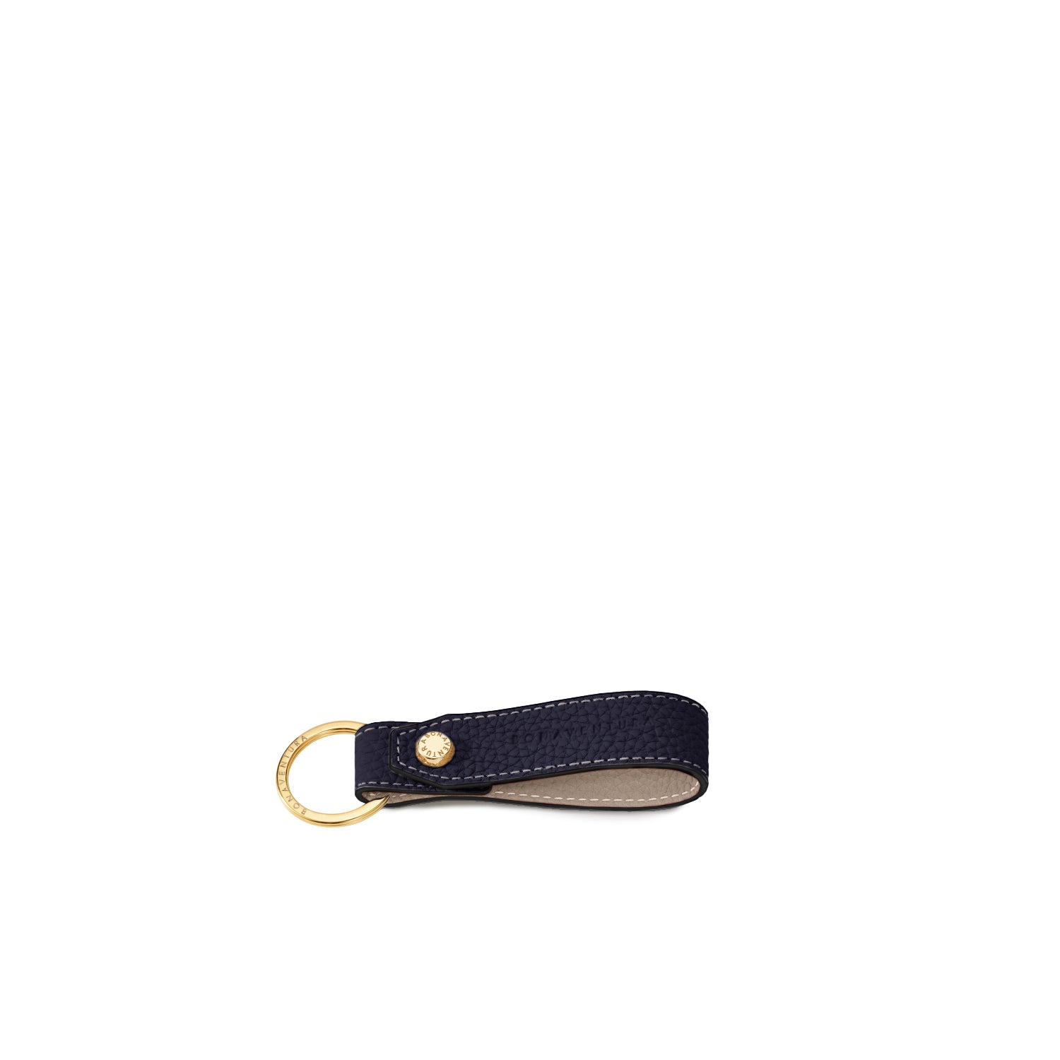 Key Holder Shrink Leather (Navy × Greige)