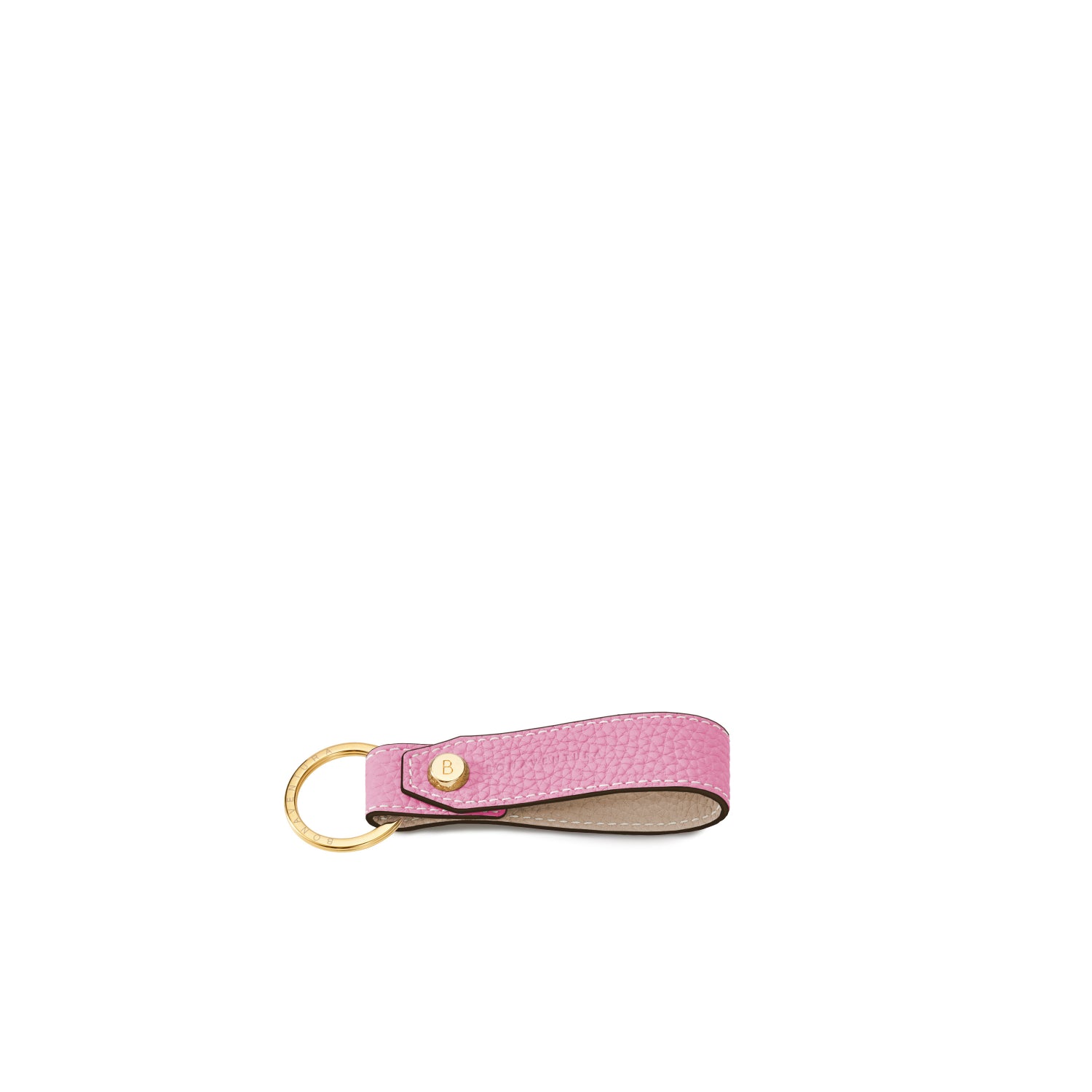 Key Holder Shrink Leather (Taffy Pink × Greige)
