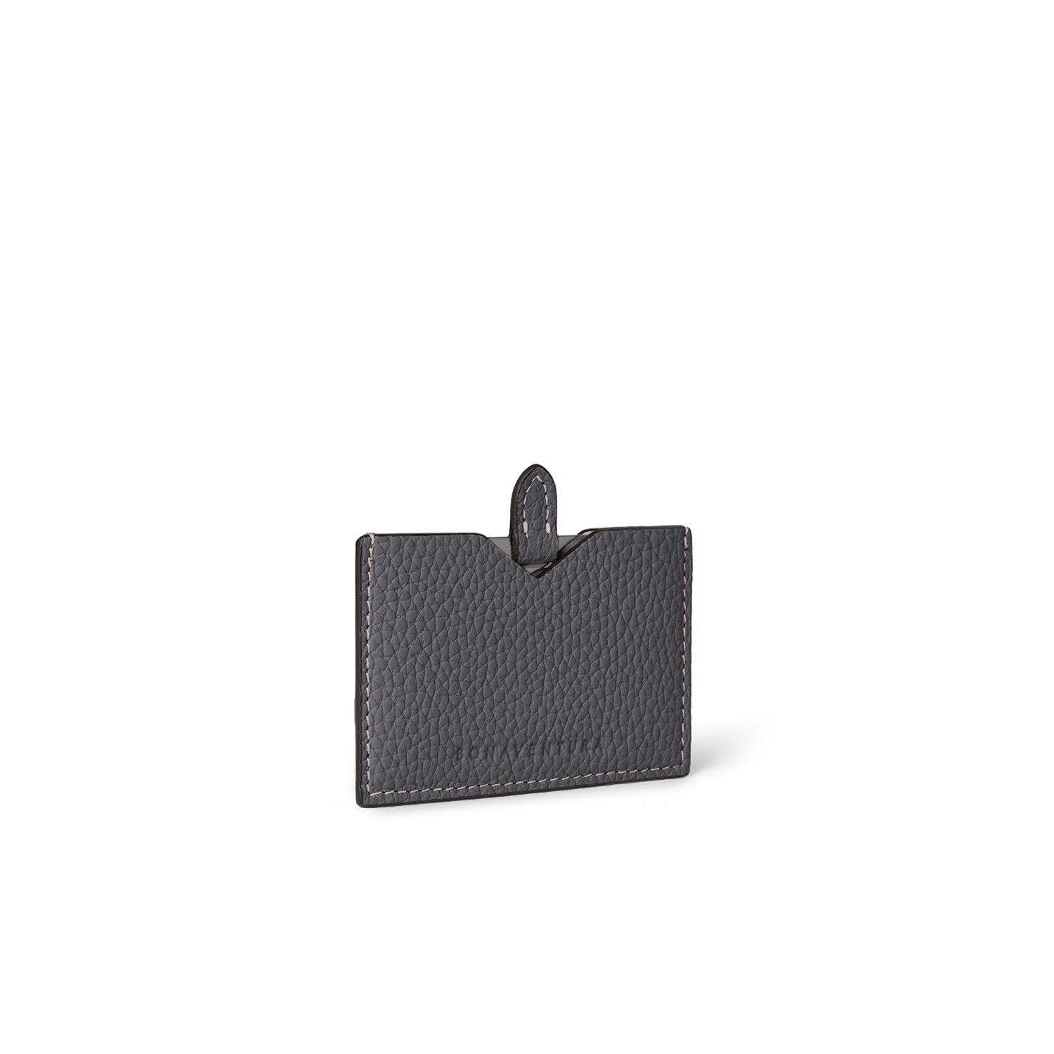 Compact Mirror Leather Case Shrink Leather (Charcoal Gray)