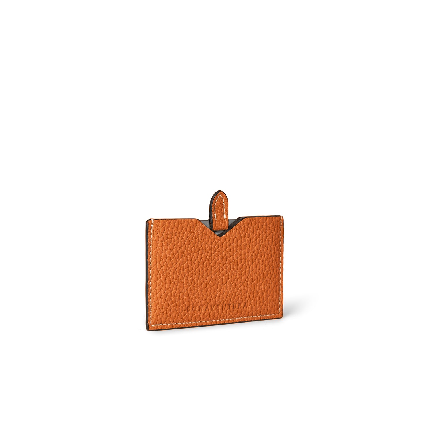 Compact Mirror Leather Case Shrink Leather (Orange)