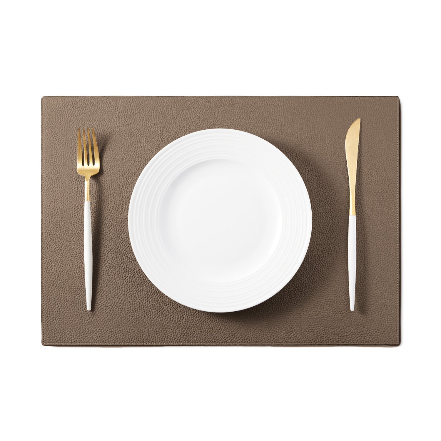 Square Placemat Shrink Leather (Etoupe)