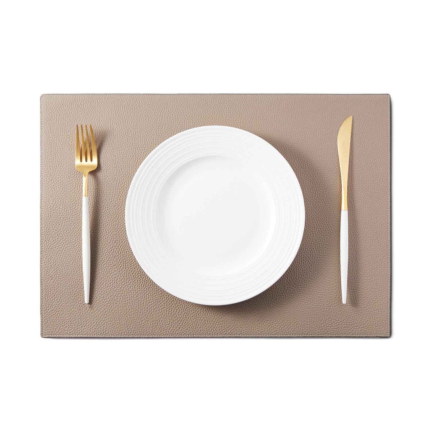 Square Placemat Shrink Leather (Greige)