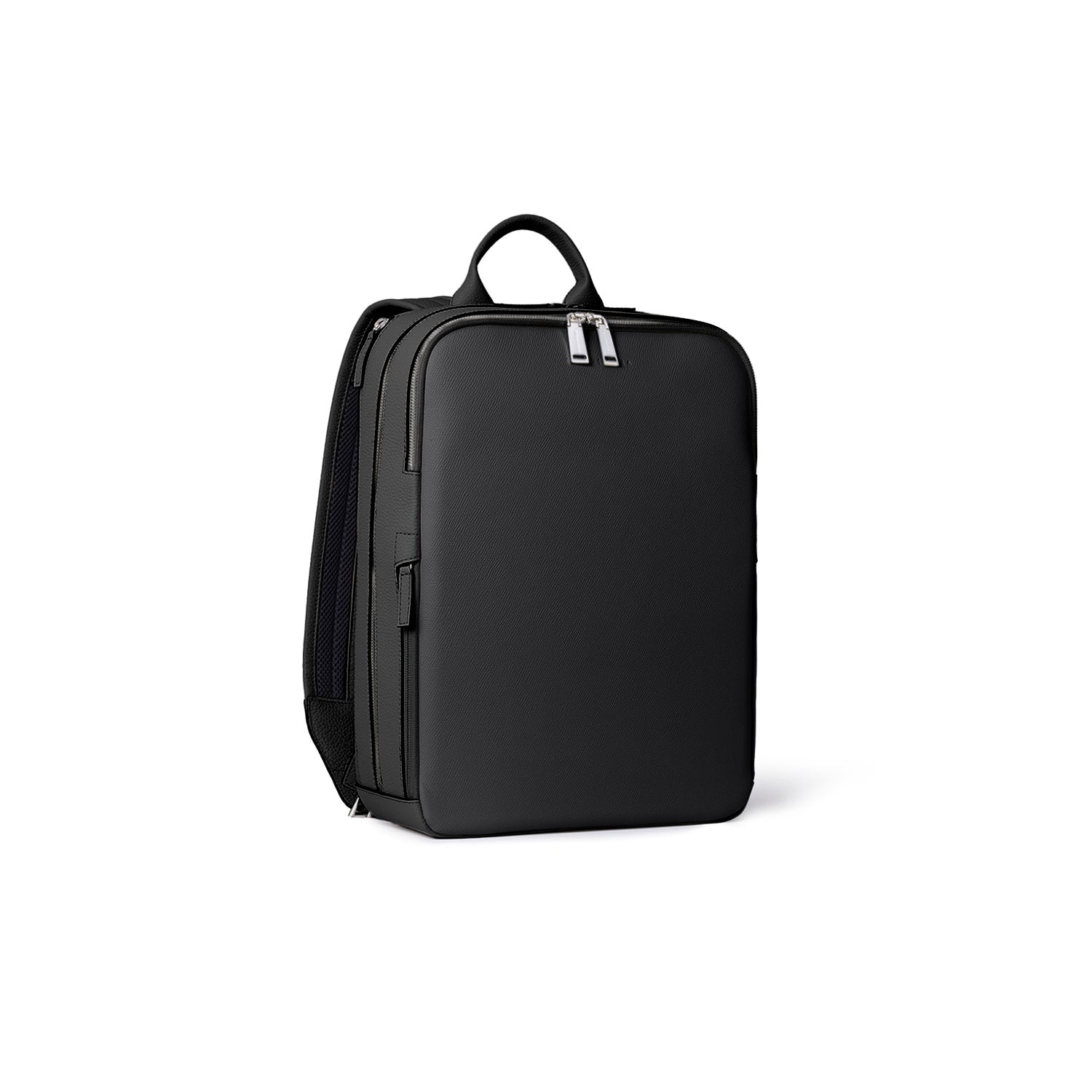 David Backpack Nobile Leather × Shrink Leather (Black)