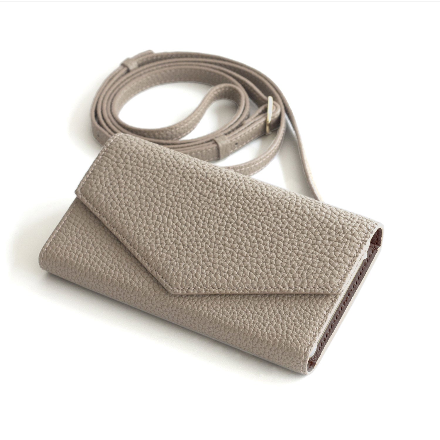 iPhone X / Xs Diary Case with Mirror Shrink Leather (Greige)