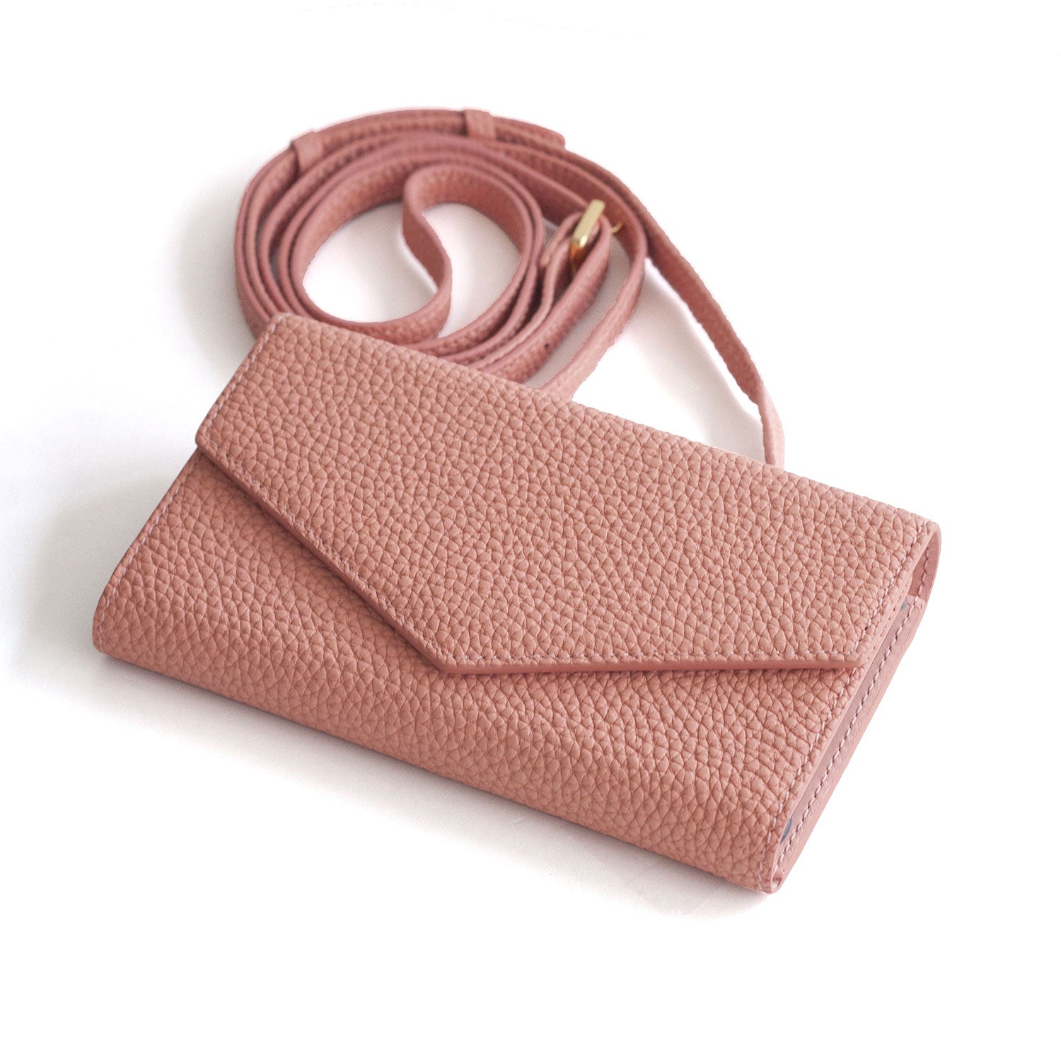 iPhone Xs Max Diary Case with Mirror Shrink Leather (Coral Pink)