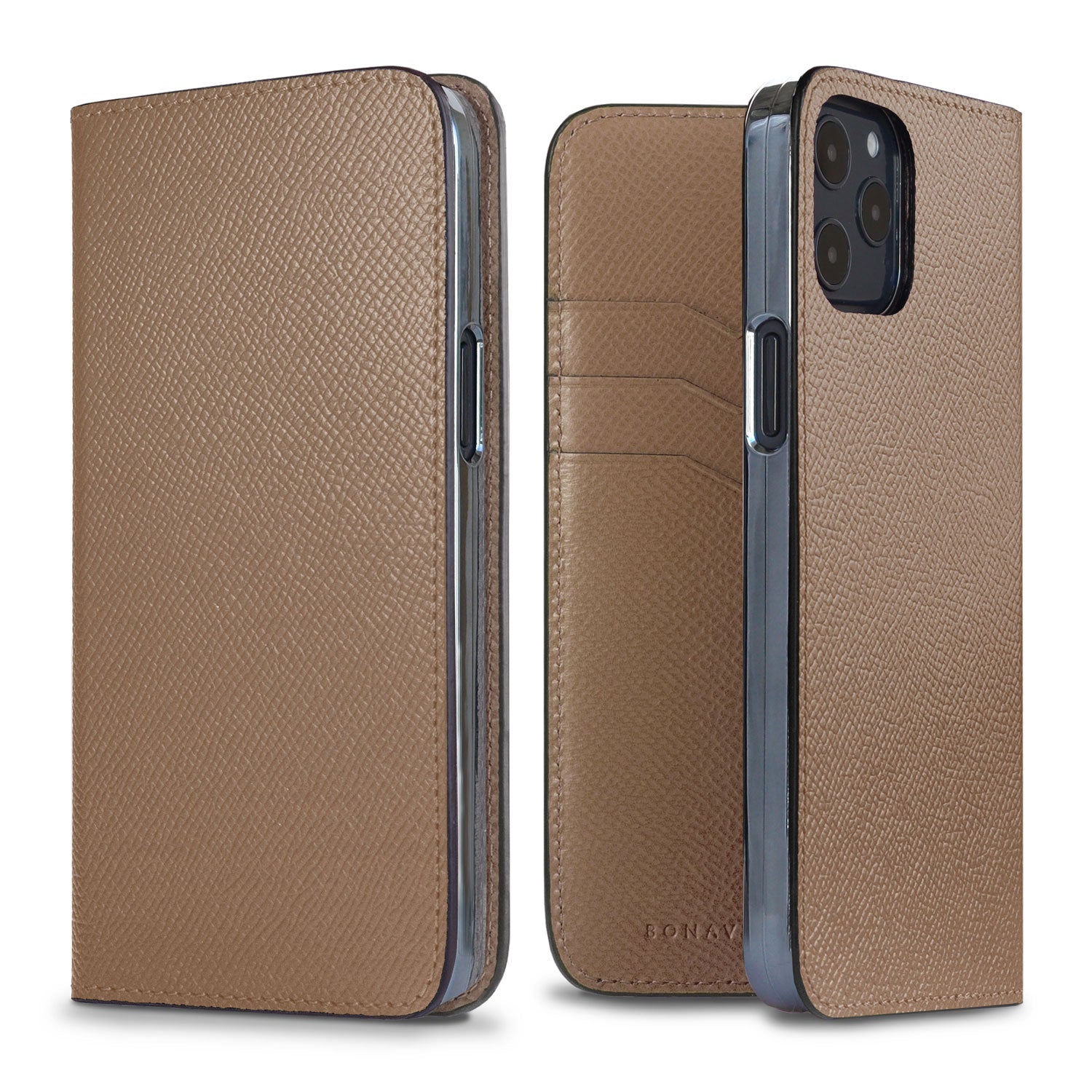 iPhone 12 / 12 Pro Diary Case Nobile Leather (Etoupe)