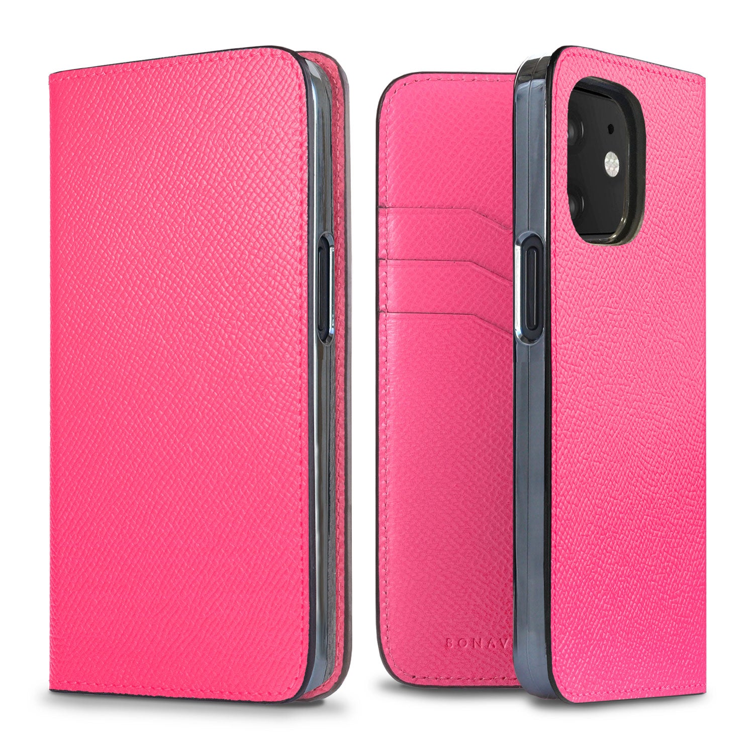 iPhone 12 mini Diary Case Nobile Leather (Fuchsia Pink)