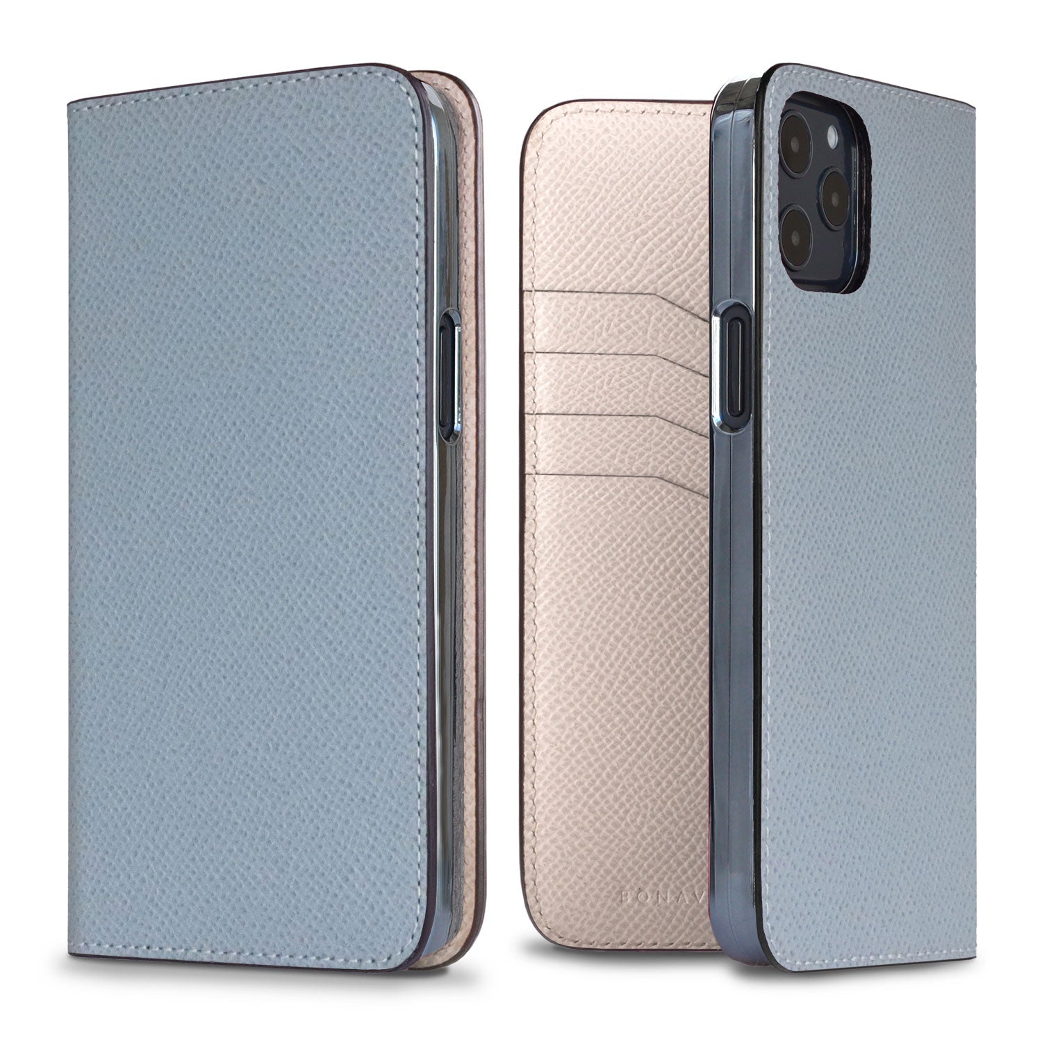 iPhone 12 Pro Max Diary Case Nobile Leather (Blue Lin × White)