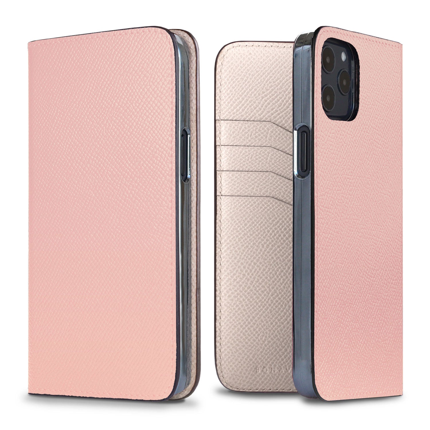 iPhone 12 Pro Max Diary Case Nobile Leather (Shell Pink × White)