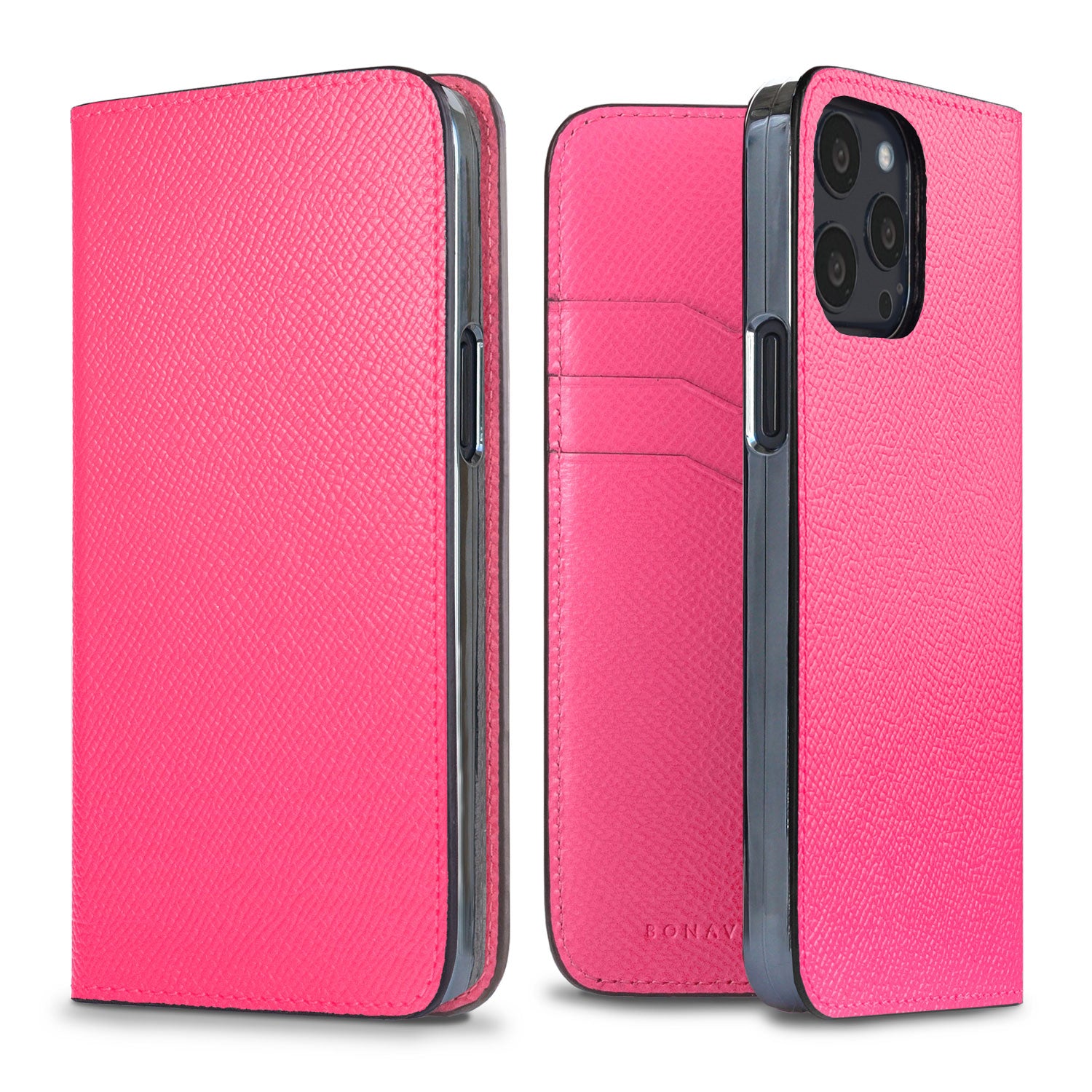 iPhone 13 Pro Diary Case Nobile Leather (Fuchsia Pink)