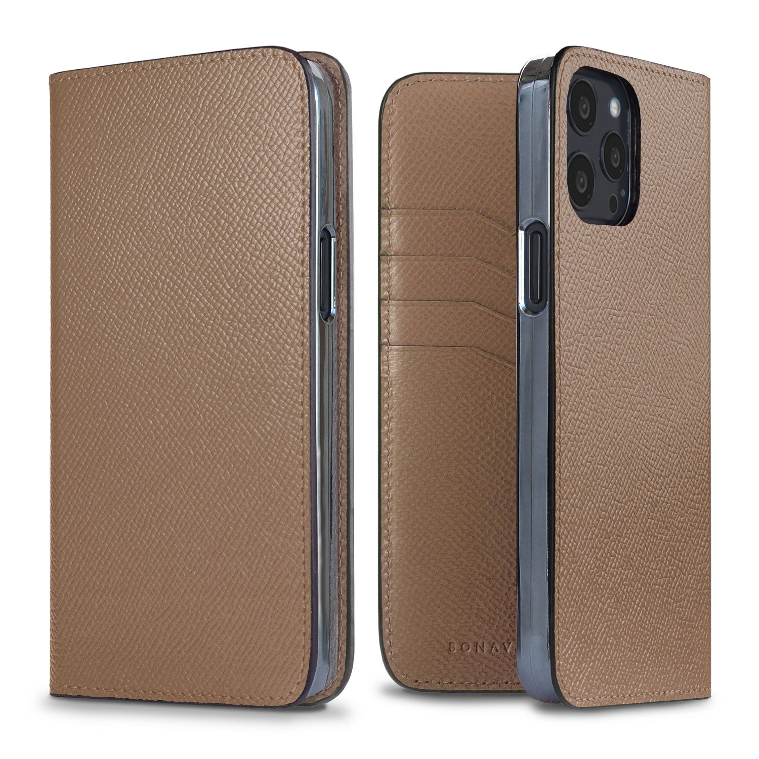 iPhone 13 Pro Max Diary Case Nobile Leather (Etoupe)