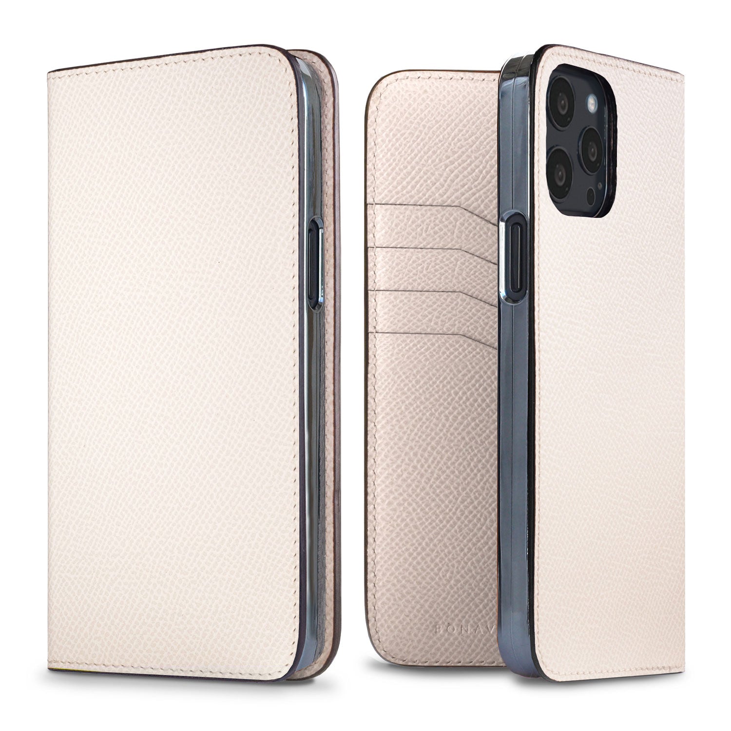 iPhone 13 Pro Max Diary Case Nobile Leather (White)