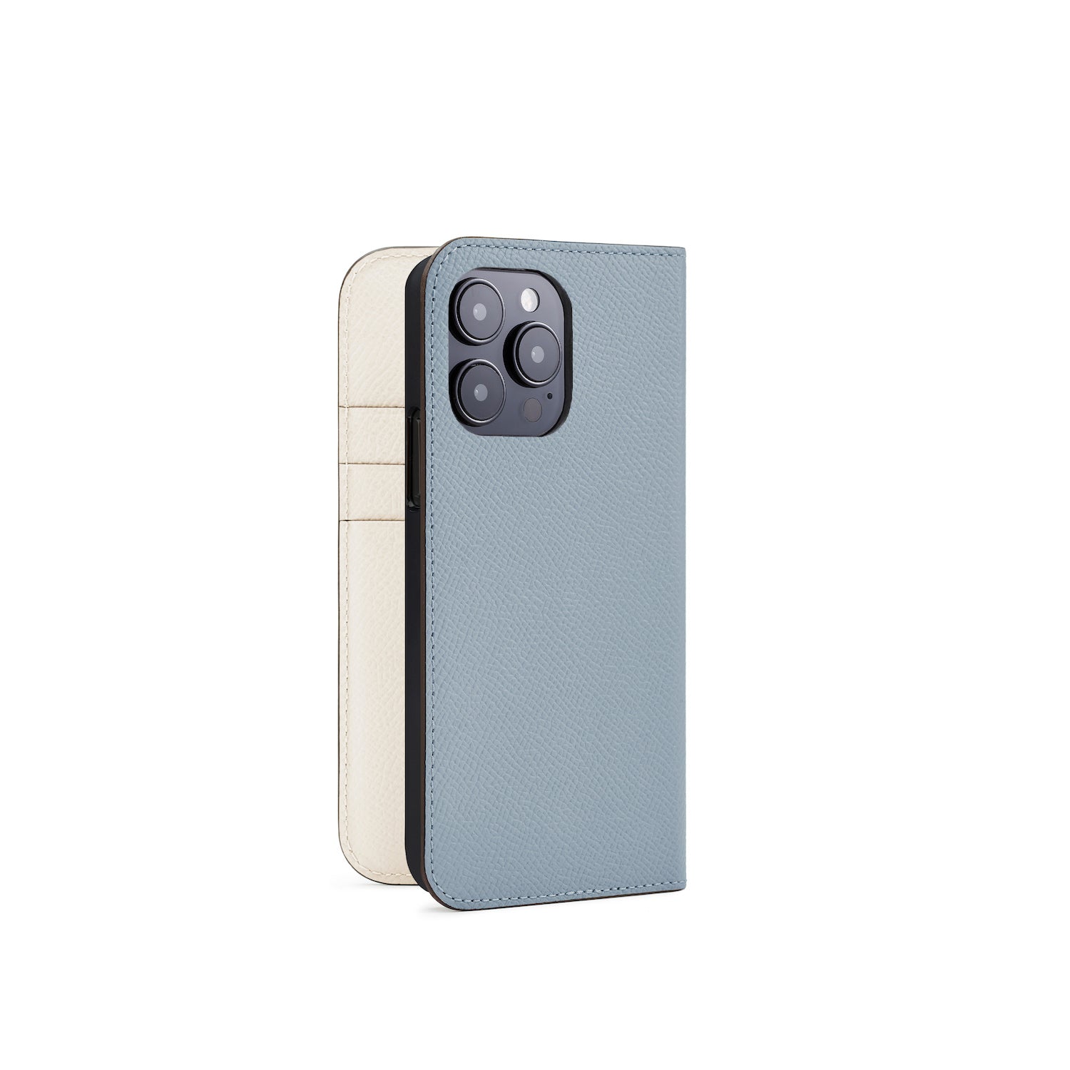 iPhone 14 Pro Diary Case Nobile Leather (Blue Lin × White)