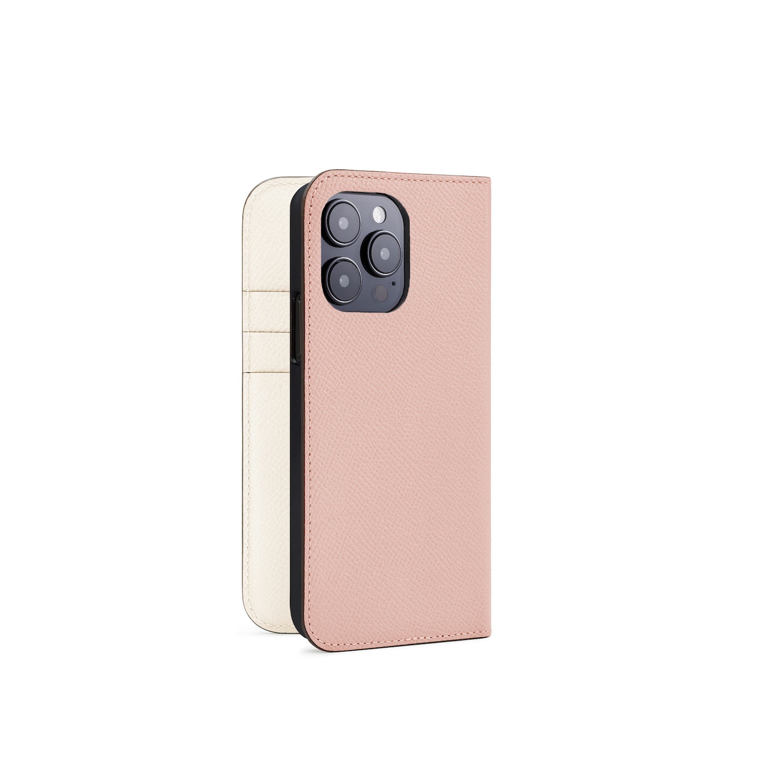 iPhone 14 Pro Diary Case Nobile Leather (Shell Pink × White)