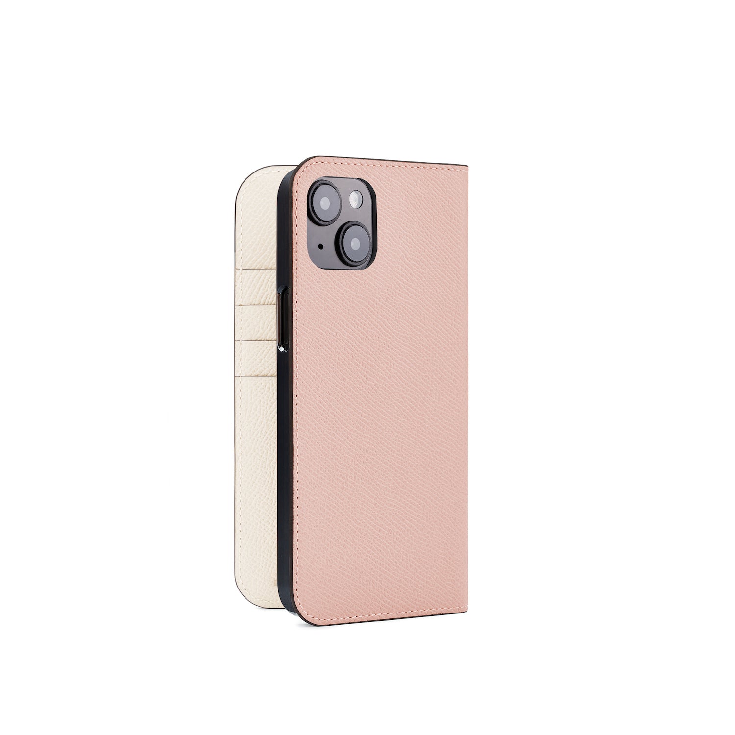 iPhone 14 Plus Diary Case Nobile Leather (Shell Pink × White)