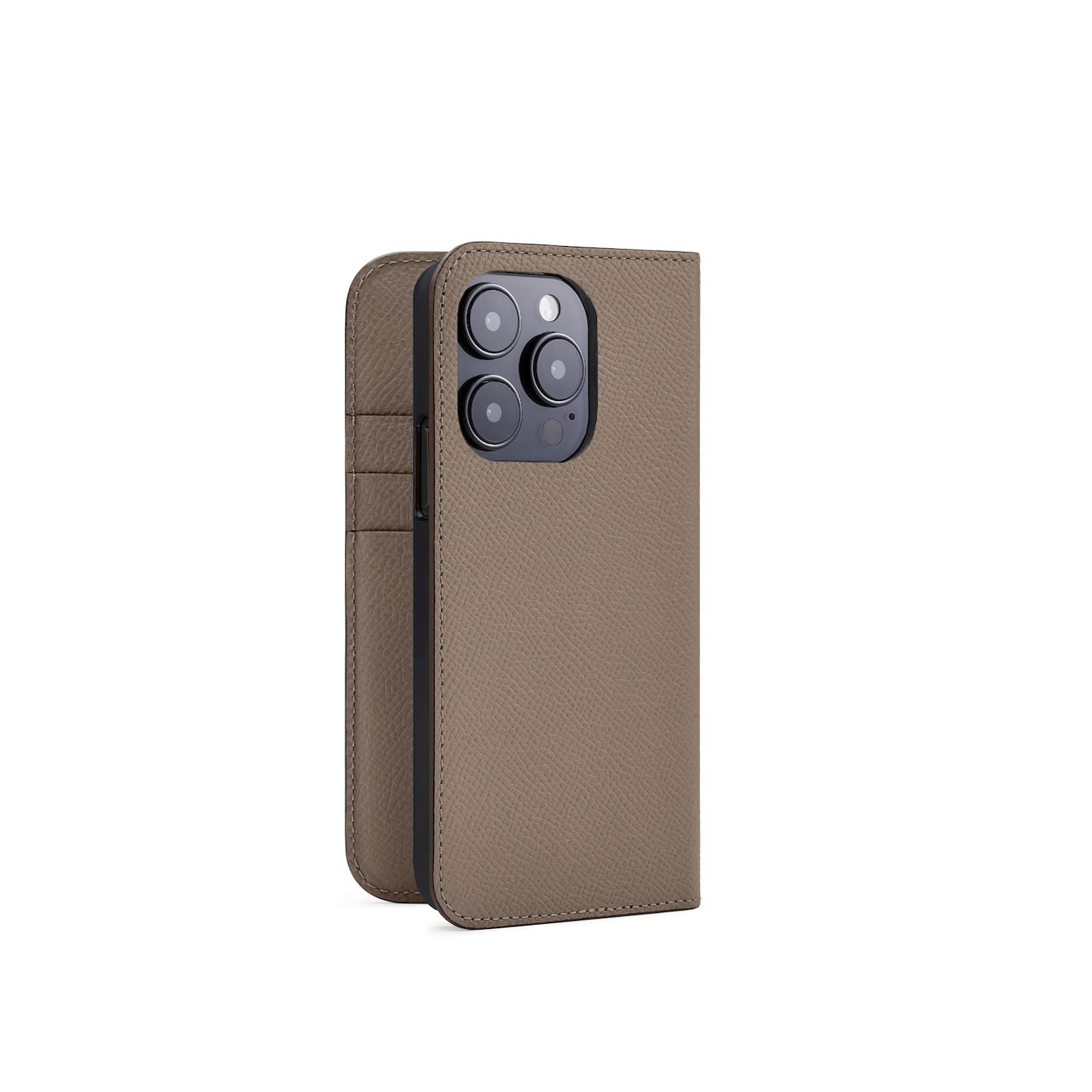 iPhone 15 Pro Diary Case Nobile Leather (Etoupe)